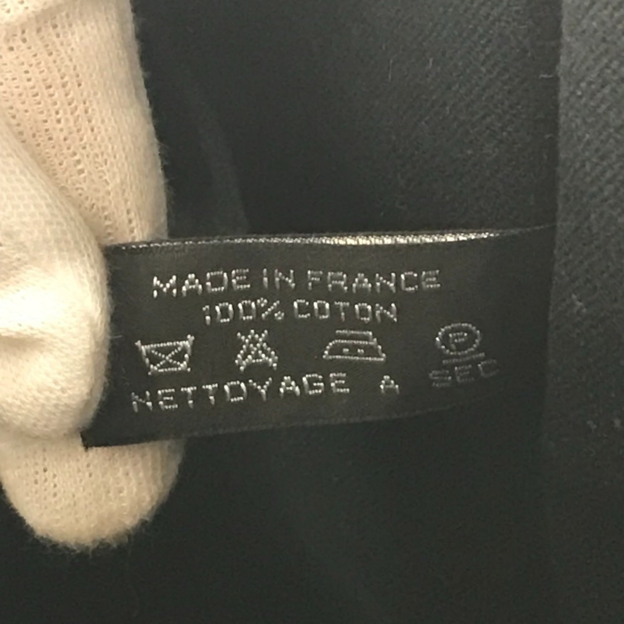Hermes Black Gray Canvas Shoulder Bag Tote Bag (Pre-Owned)