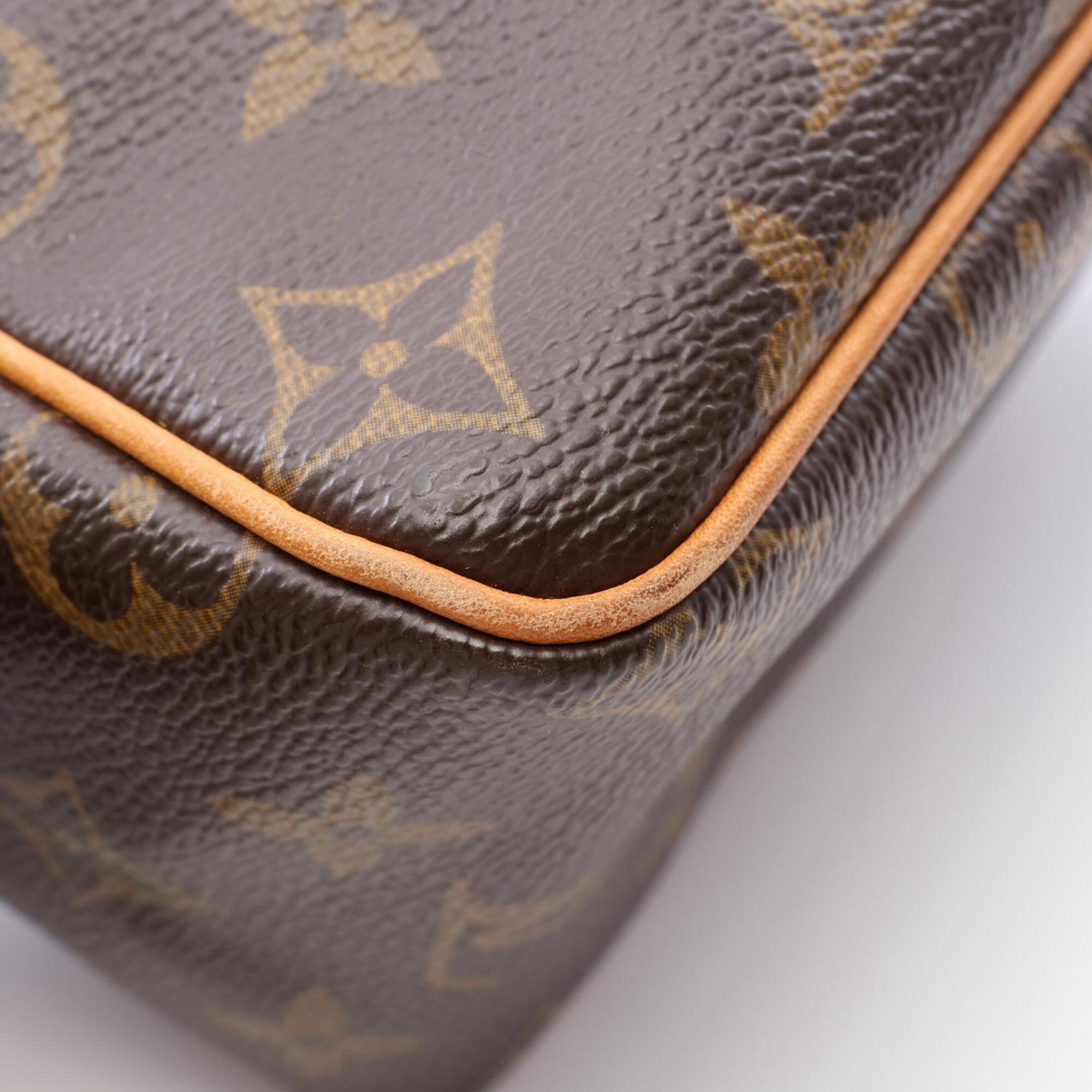 Louis Vuitton Brown Monogram Coated Canvas Leather Handbag Shoulder Bag (Pre-Owned)