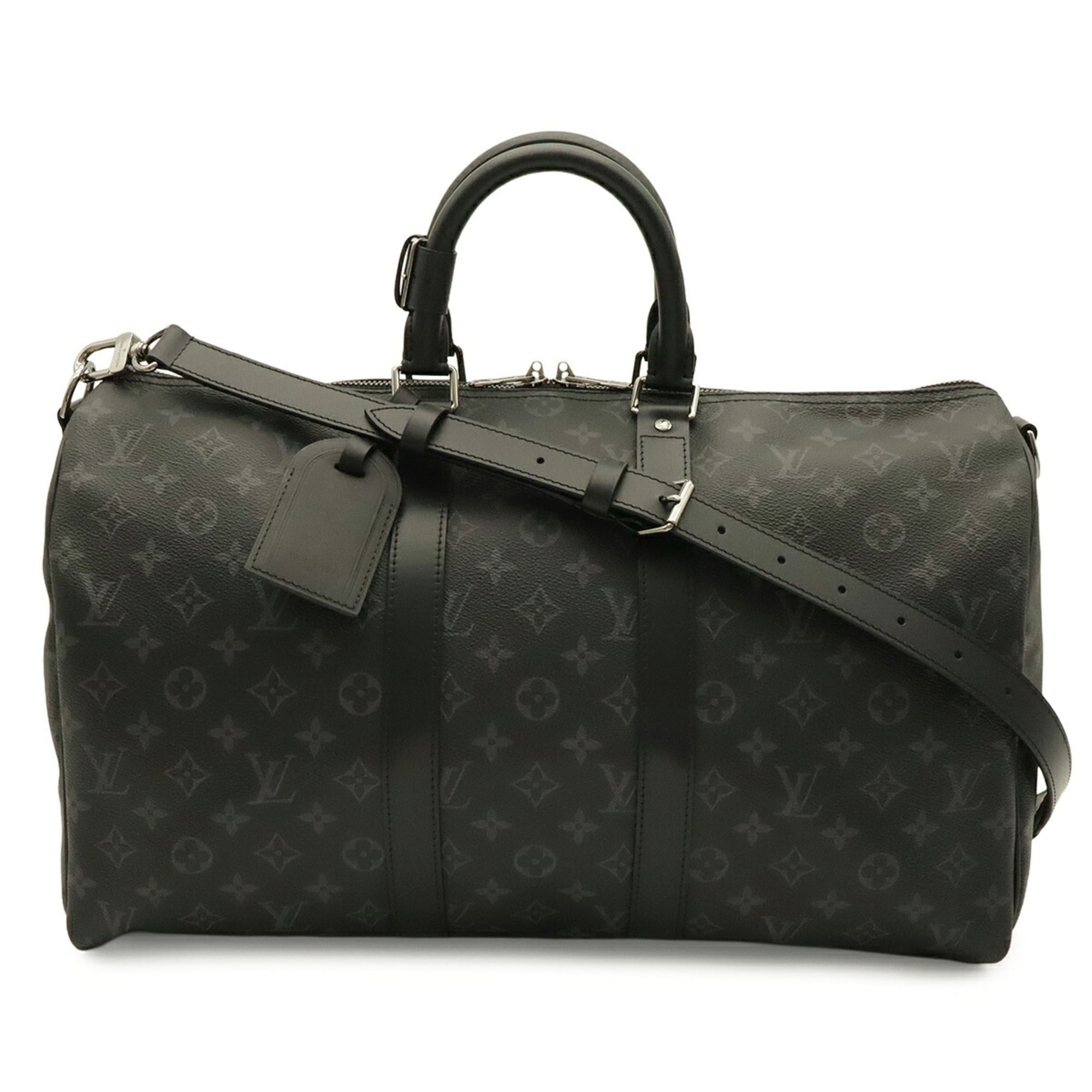 Louis Vuitton Black Gray Monogram Eclipse Canvas Boston Bag Shoulder Bag (Pre-Owned)