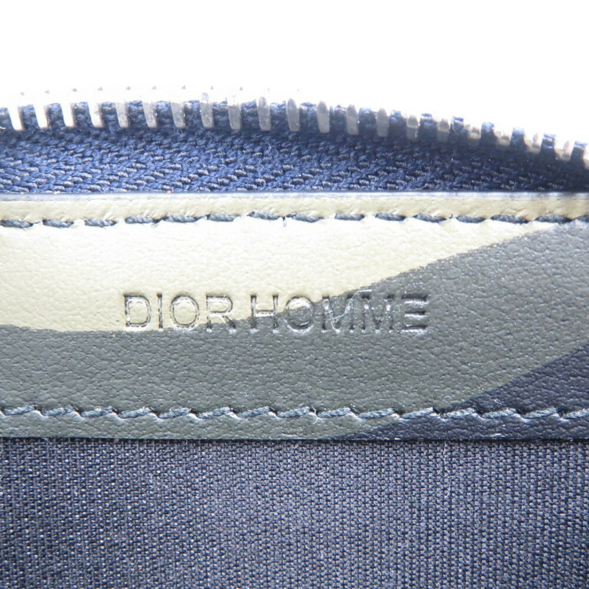 Dior Homme Navy Orange Leather Coin Purse/Coin Case (Pre-Owned)