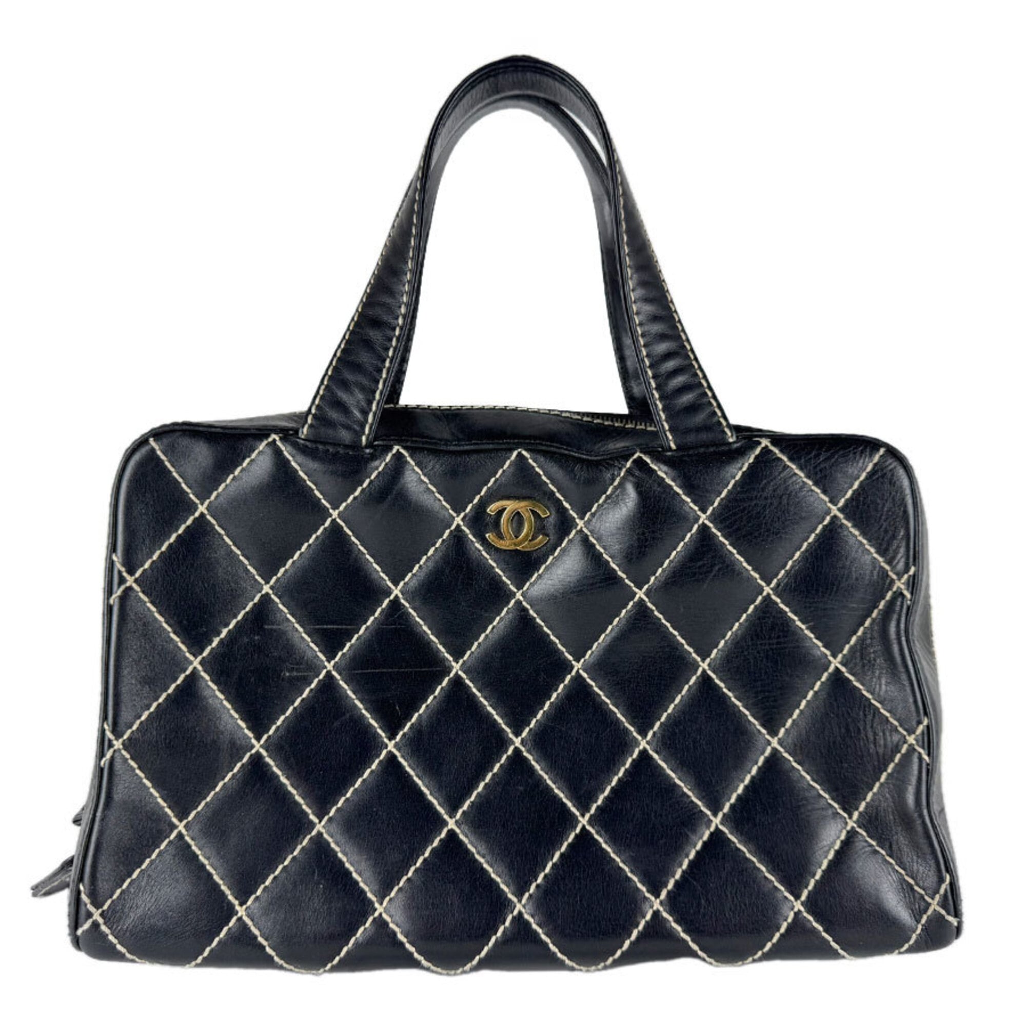 Chanel Black Leather Handbag (Pre-Owned)