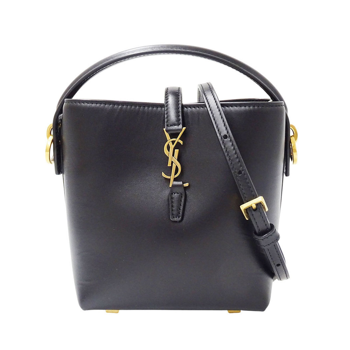 Saint Laurent Black Leather Handbag Shoulder Bag (Pre-Owned)