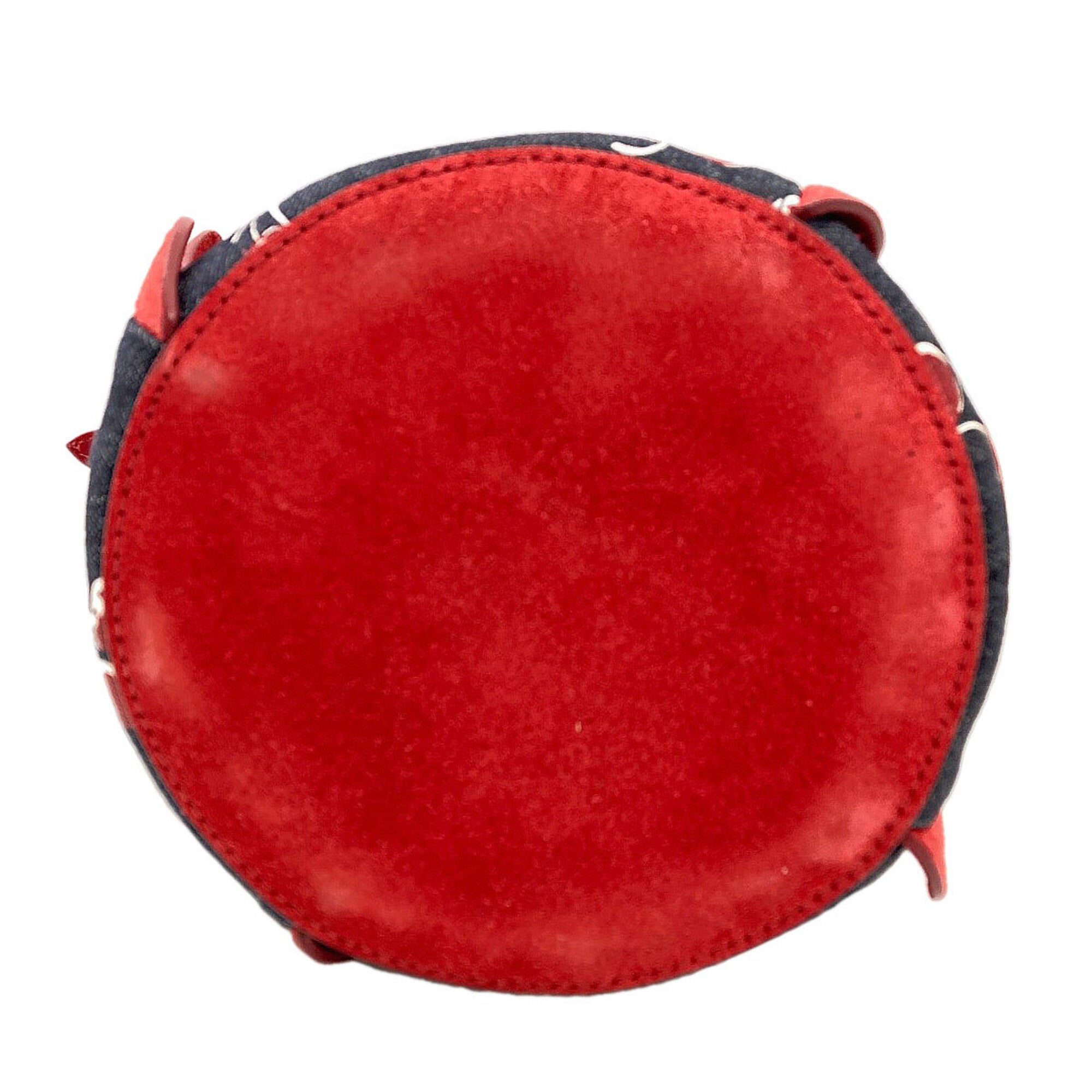 Miu Miu Blue Red Color Denim Pouch Shoulder Bag (Pre-Owned)