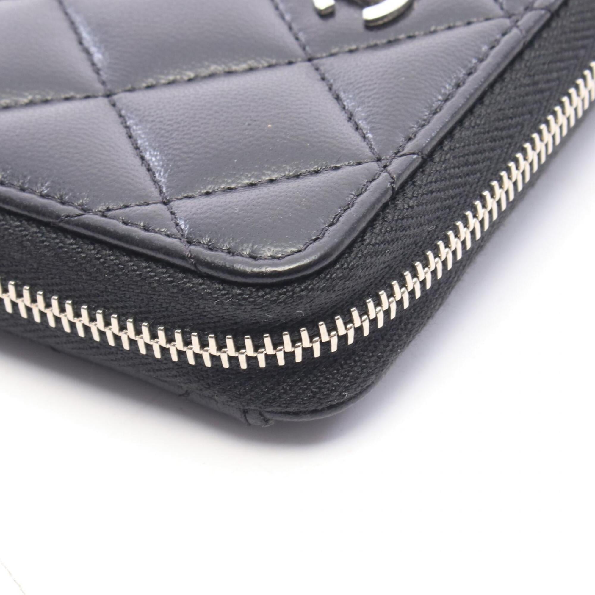 Chanel Black Leather Coin Purse/Coin Case (Pre-Owned)