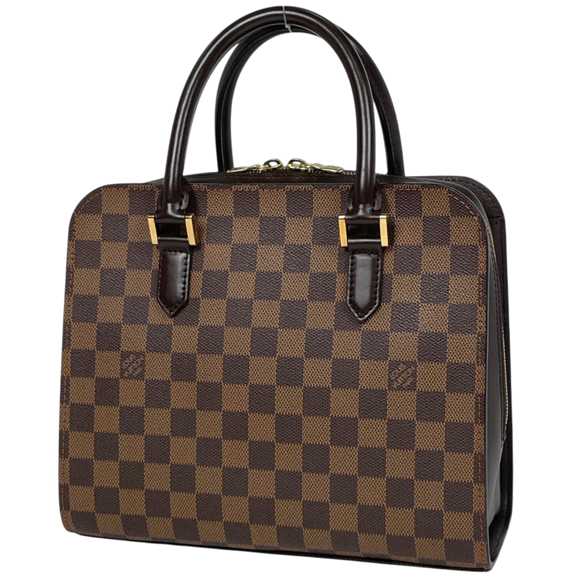Louis Vuitton Damier Brown Damier Canvas Leather Handbag (Pre-Owned)