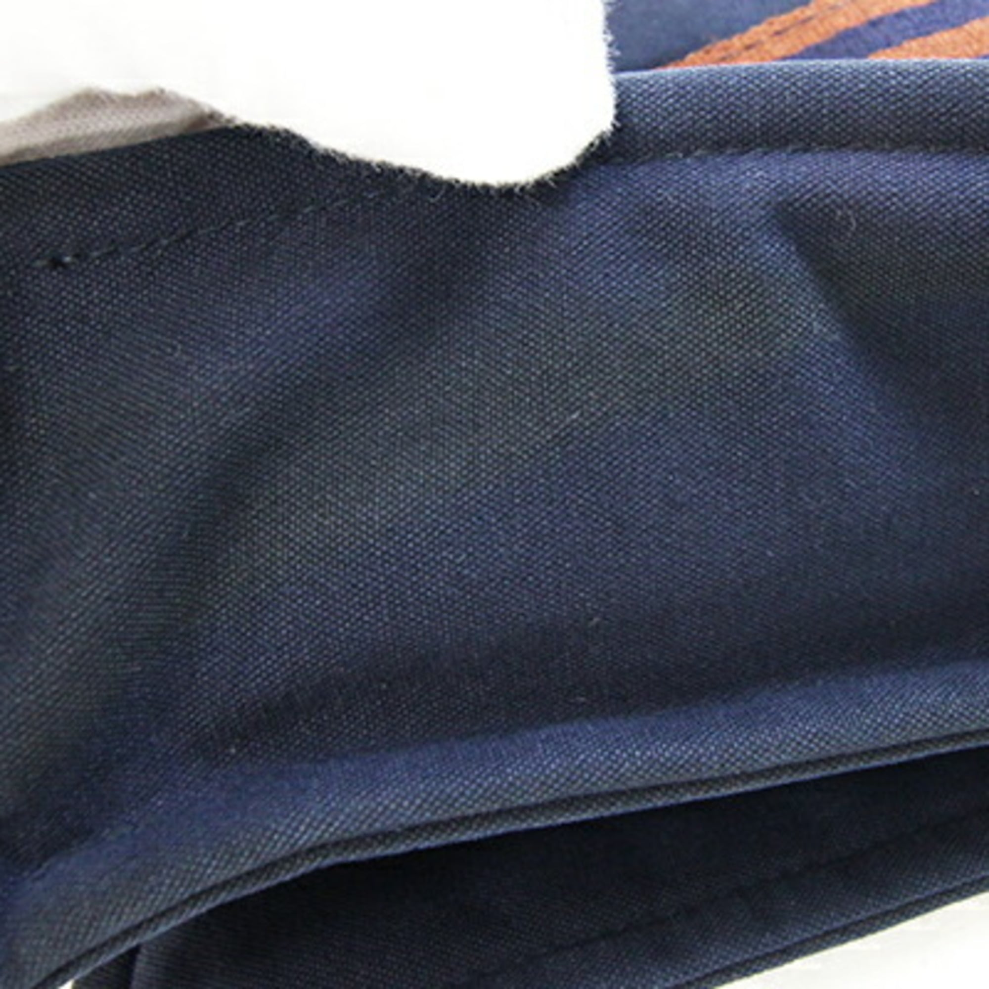 Hermes Navy Cotton Canvas Shoulder Bag (Pre-Owned)