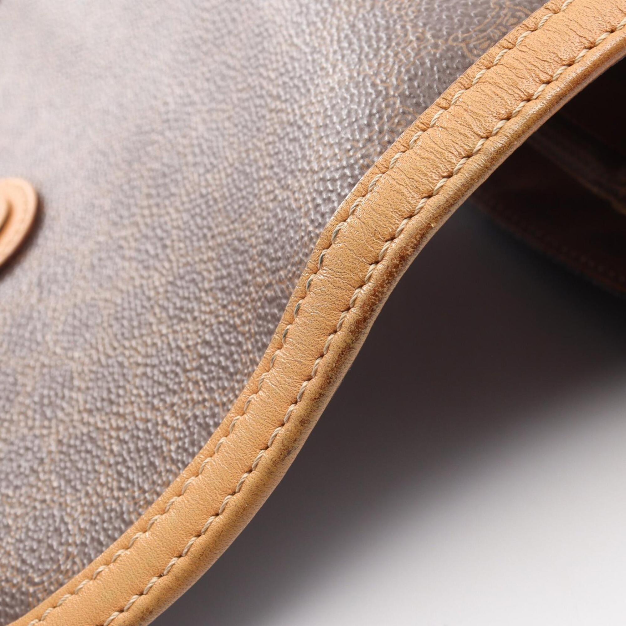 Celine Brown Coated Canvas Leather Shoulder Bag (Pre-Owned)