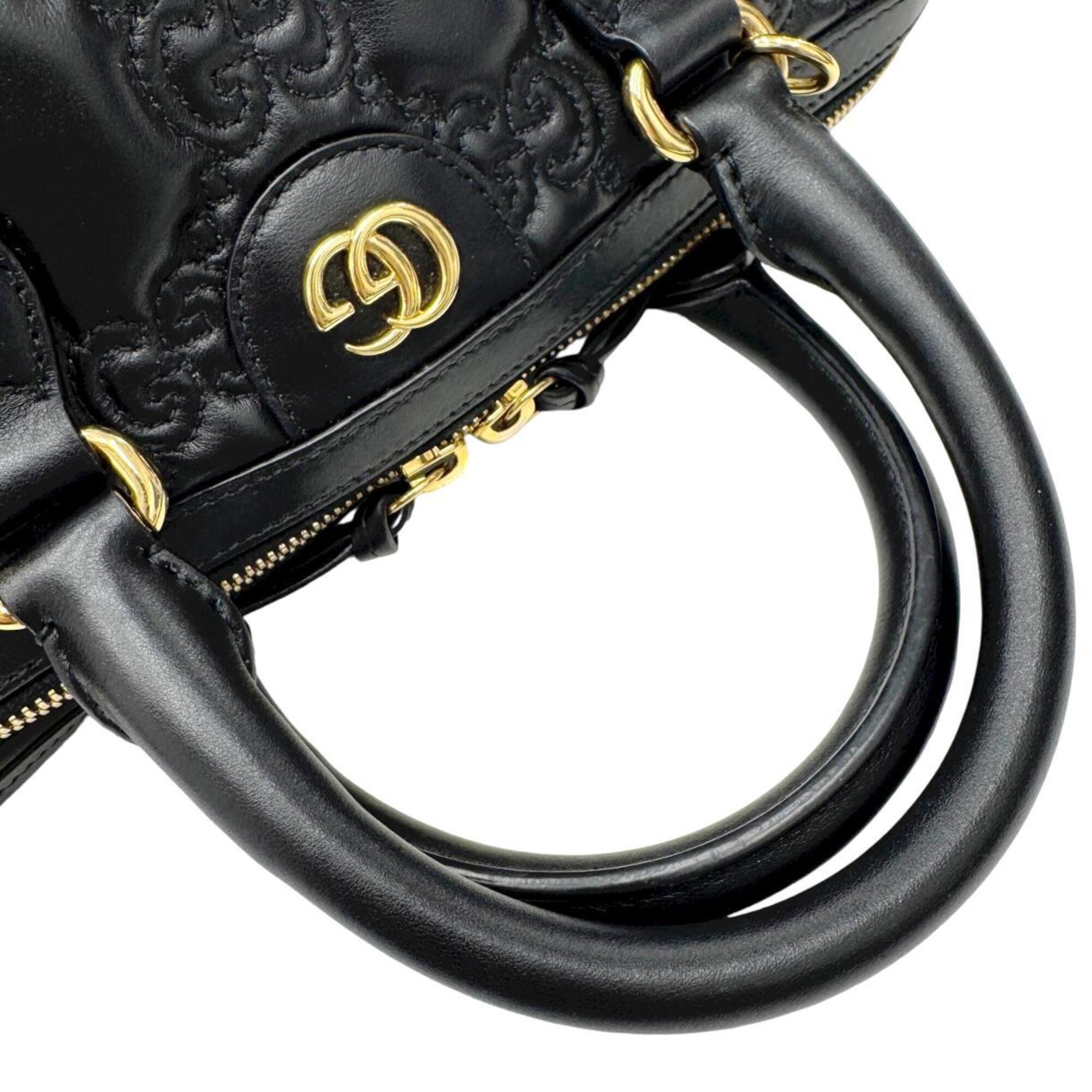 Gucci Black Leather Handbag Shoulder Bag (Pre-Owned)
