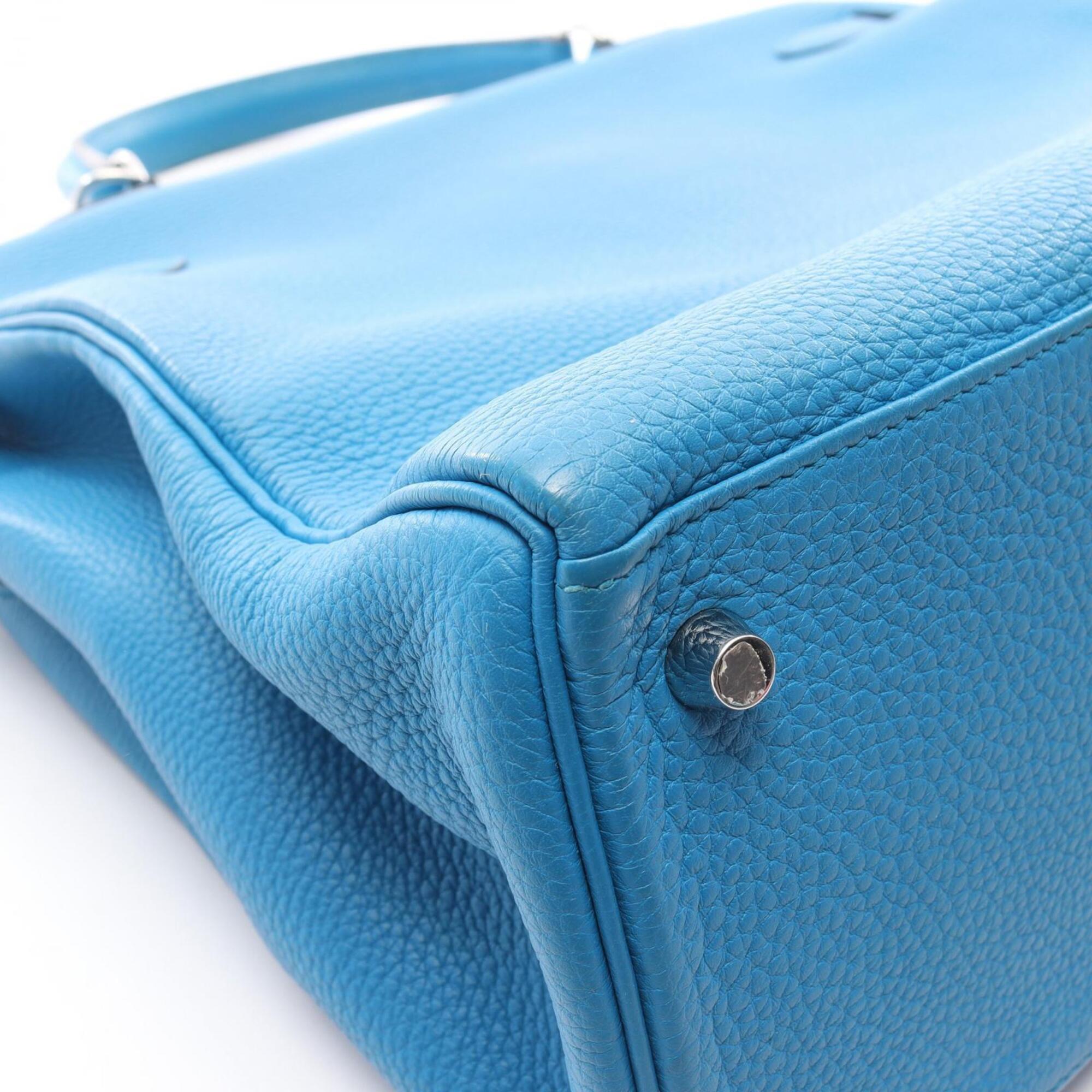 Hermes Blue Togo Leather Handbag (Pre-Owned)