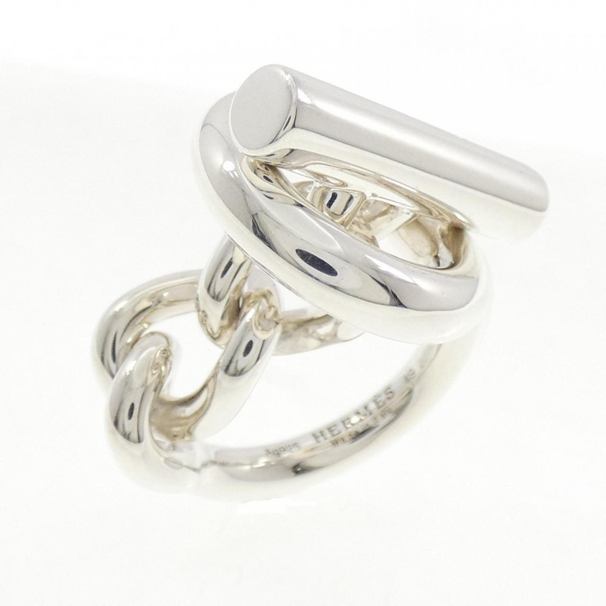 Hermes Silver Silver 925 Band Ring (Pre-Owned)