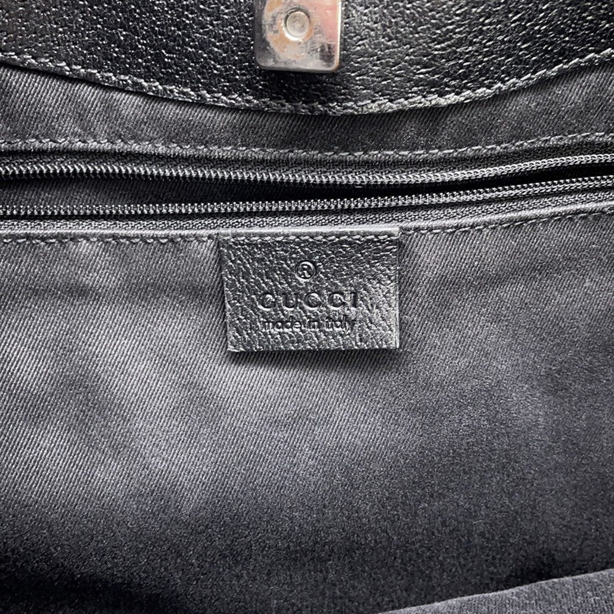 Gucci Black Canvas Leather Tote Bag (Pre-Owned)