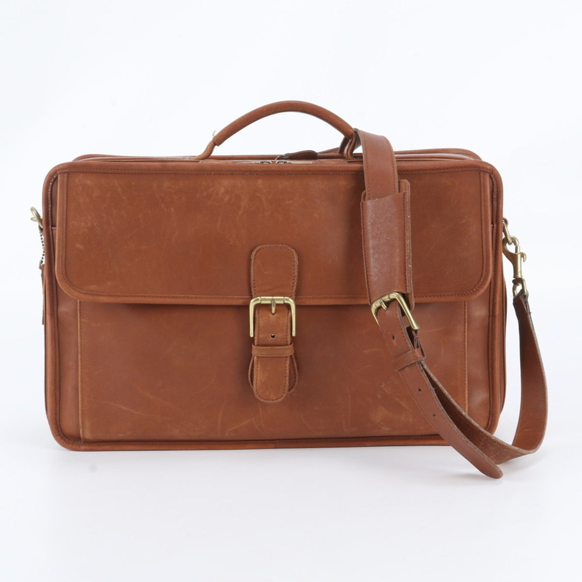 Coach Camel Leather Briefcase (Pre-Owned)