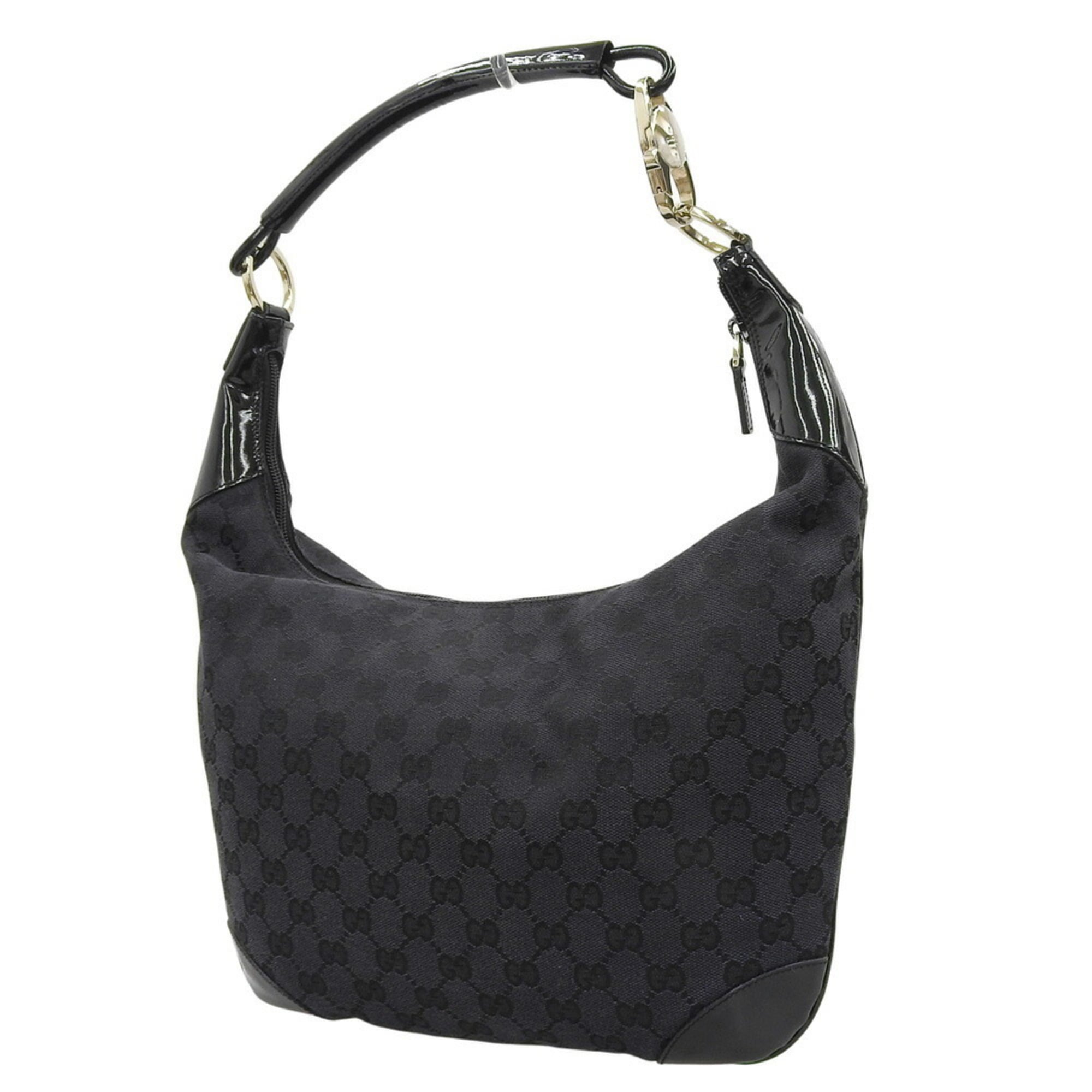 Gucci Black Gg Canvas Shoulder Bag (Pre-Owned)