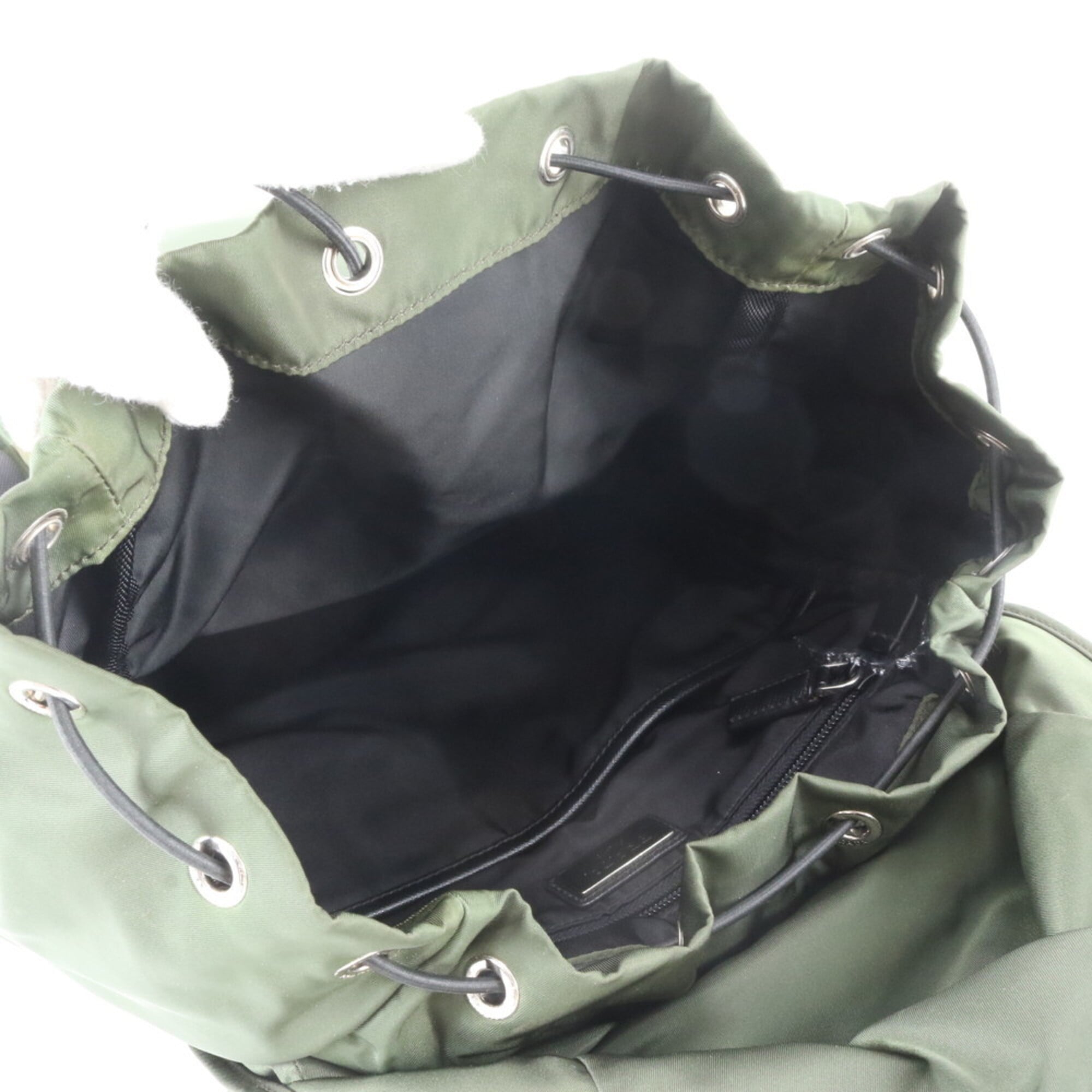 Prada Green Khaki Nylon Backpack Handbag (Pre-Owned)