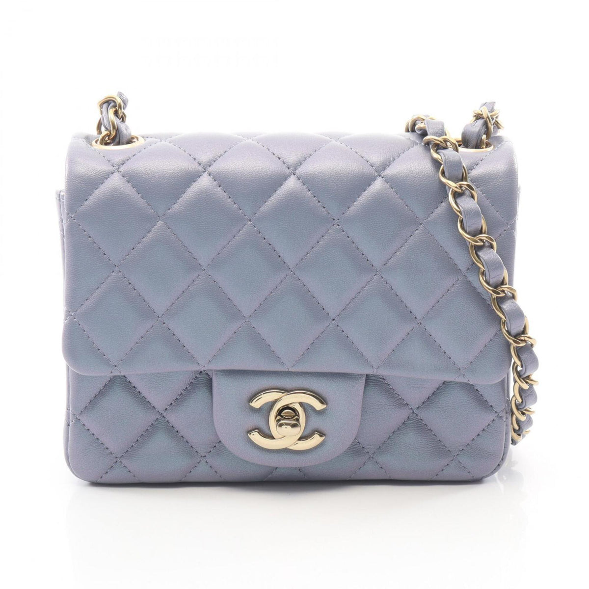 Chanel Blue Leather Handbag Shoulder Bag (Pre-Owned)