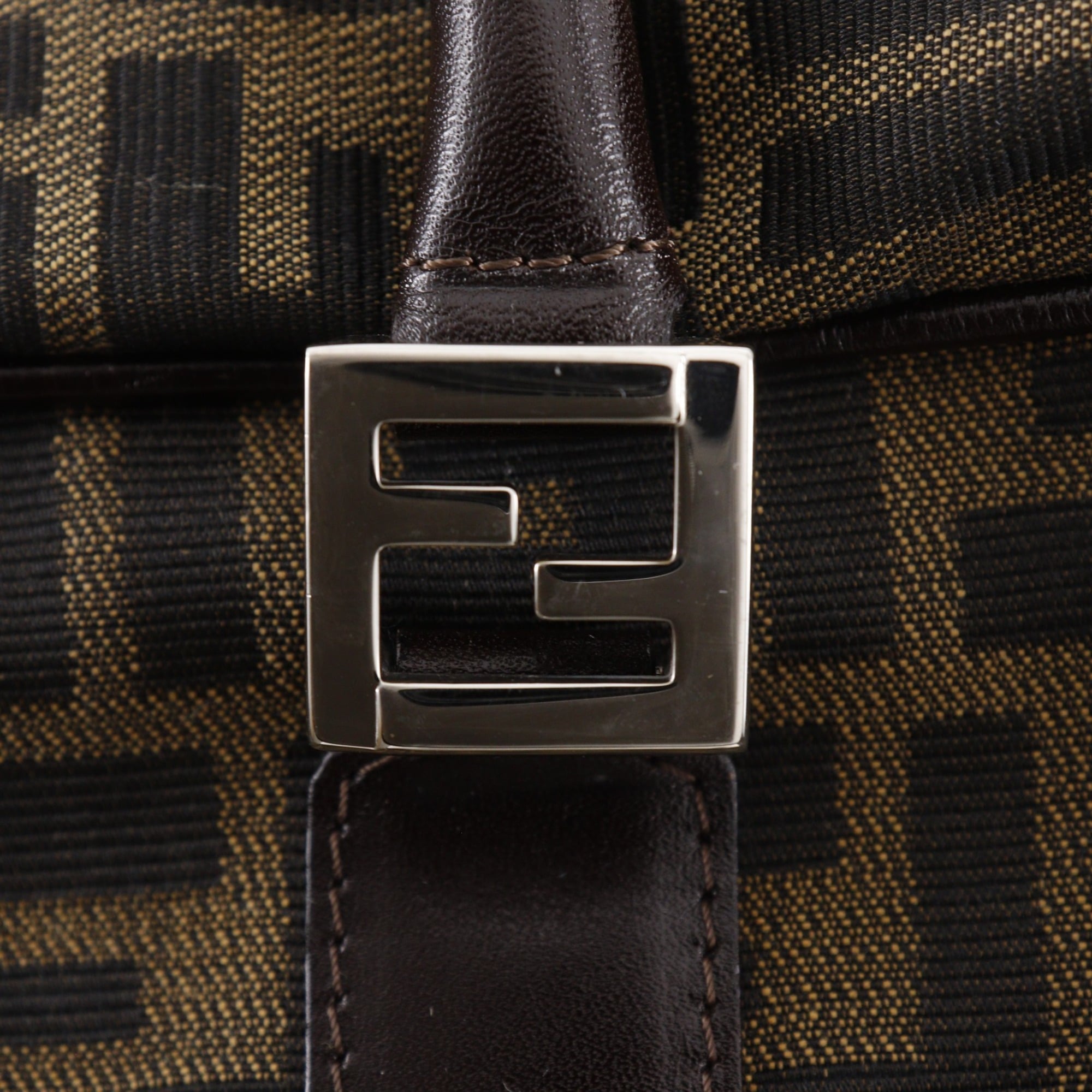 Fendi Zucca Brown Nylon Canvas Briefcase (Pre-Owned)