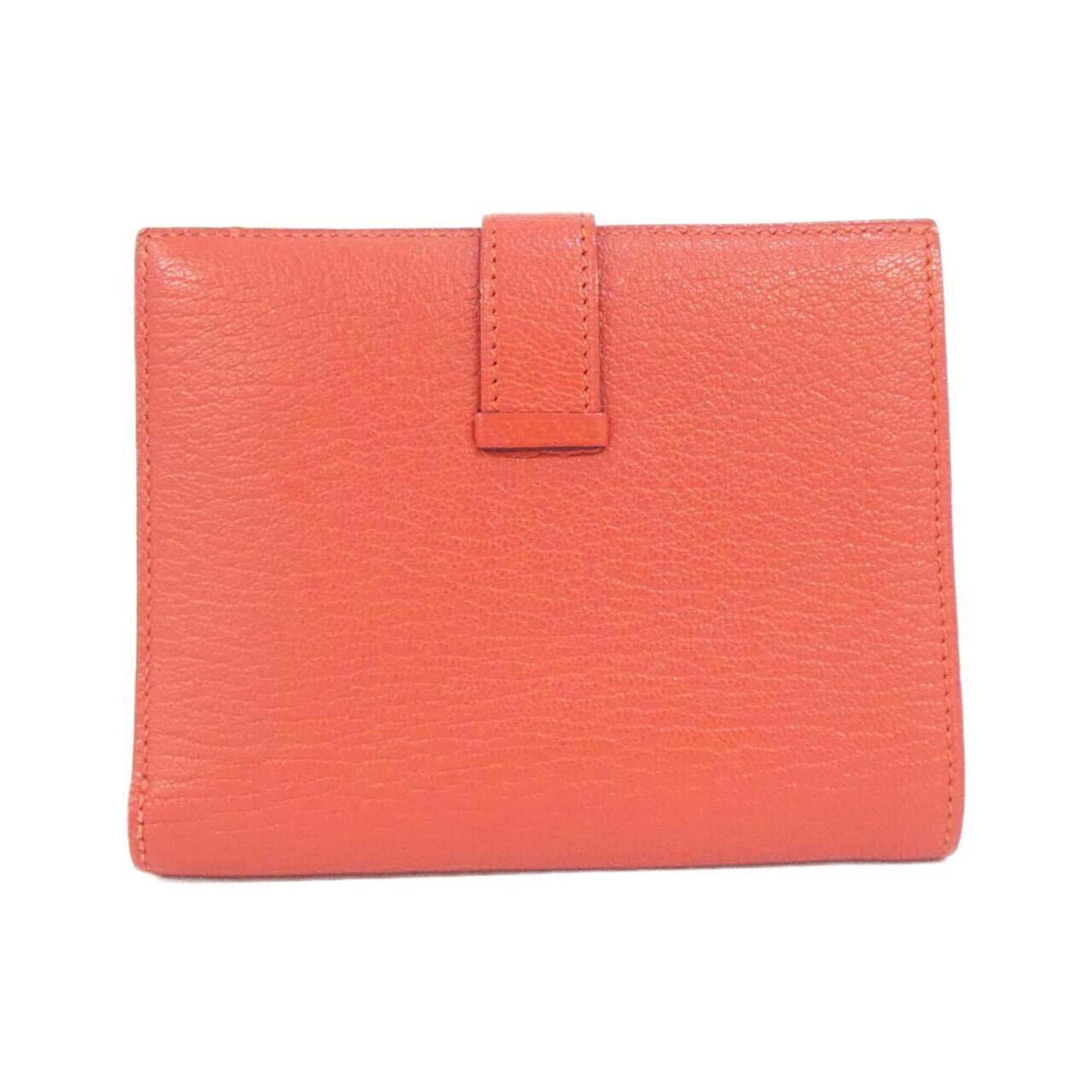 Hermes Red Color Chevre Leather Wallet (Bi-Fold) (Pre-Owned)