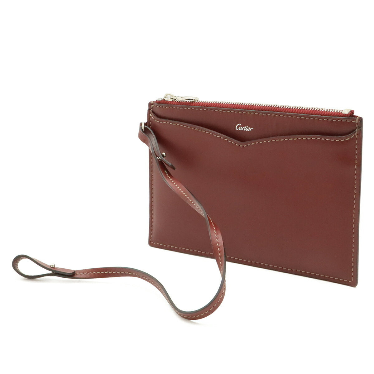 Cartier Happy Birthday Bordeaux Leather Shoulder Bag Tote Bag (Pre-Owned)
