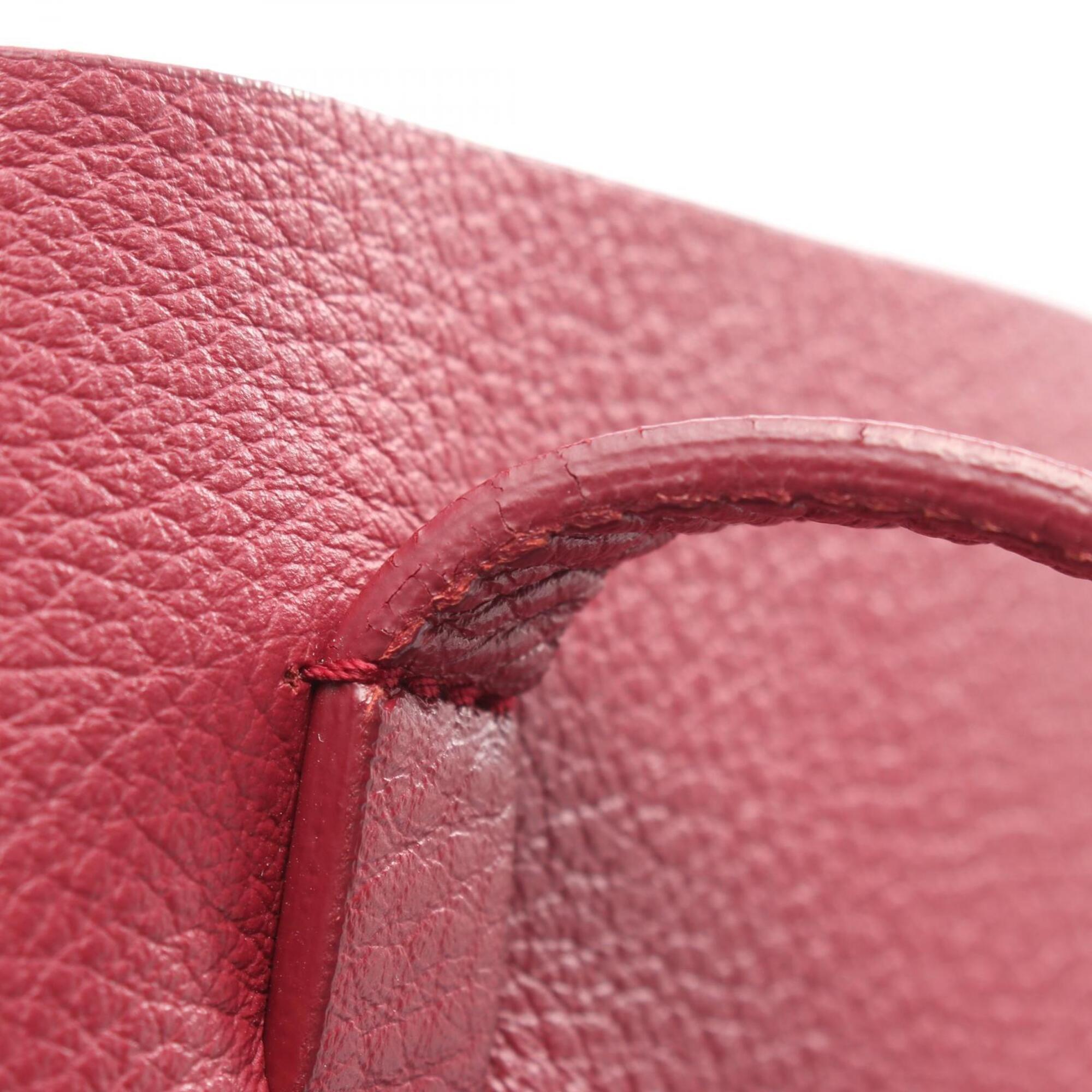 Balenciaga Bordeaux Leather Handbag Pouch Tote Bag (Pre-Owned)