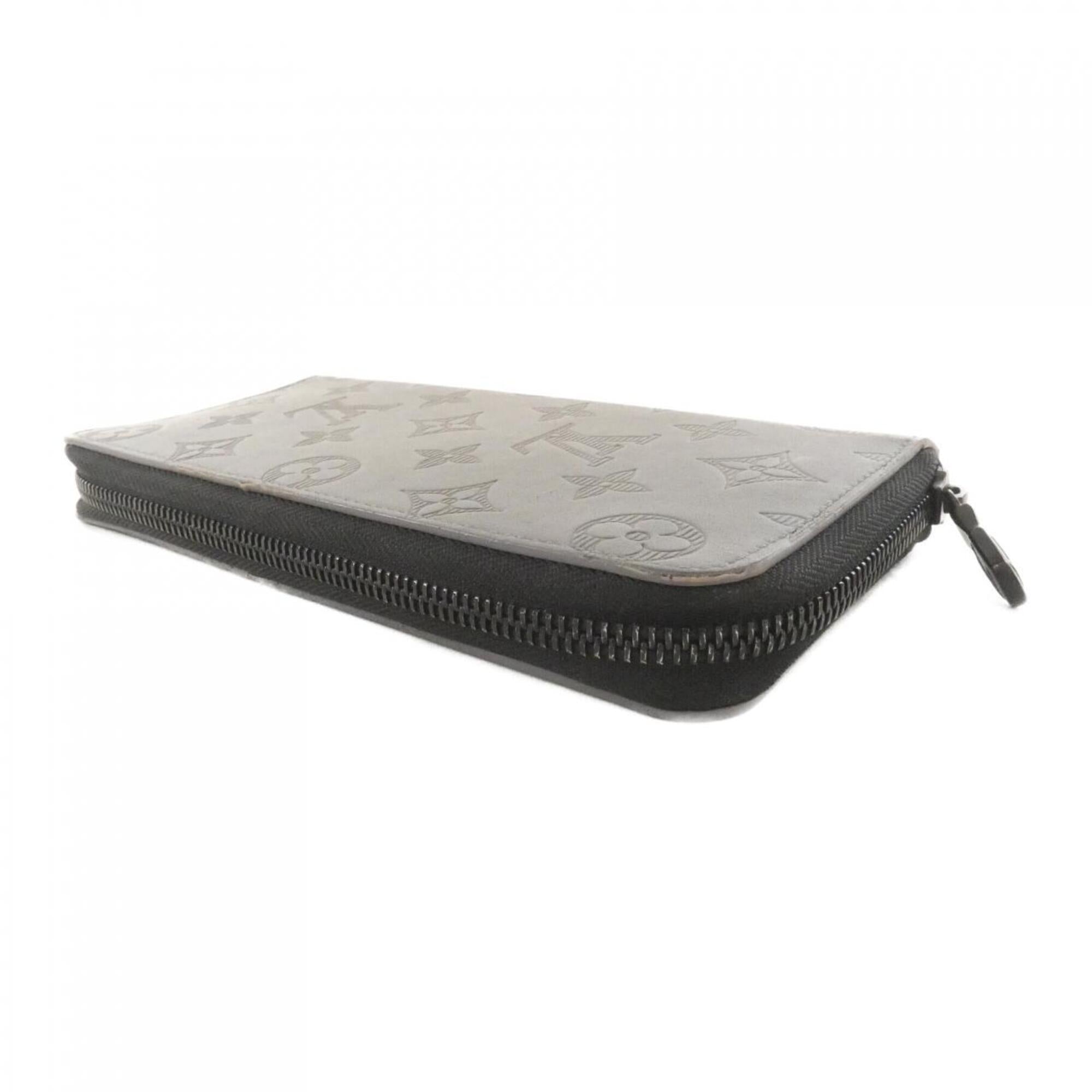 Louis Vuitton Gris Leather Long Wallet (Bi-Fold) (Pre-Owned)