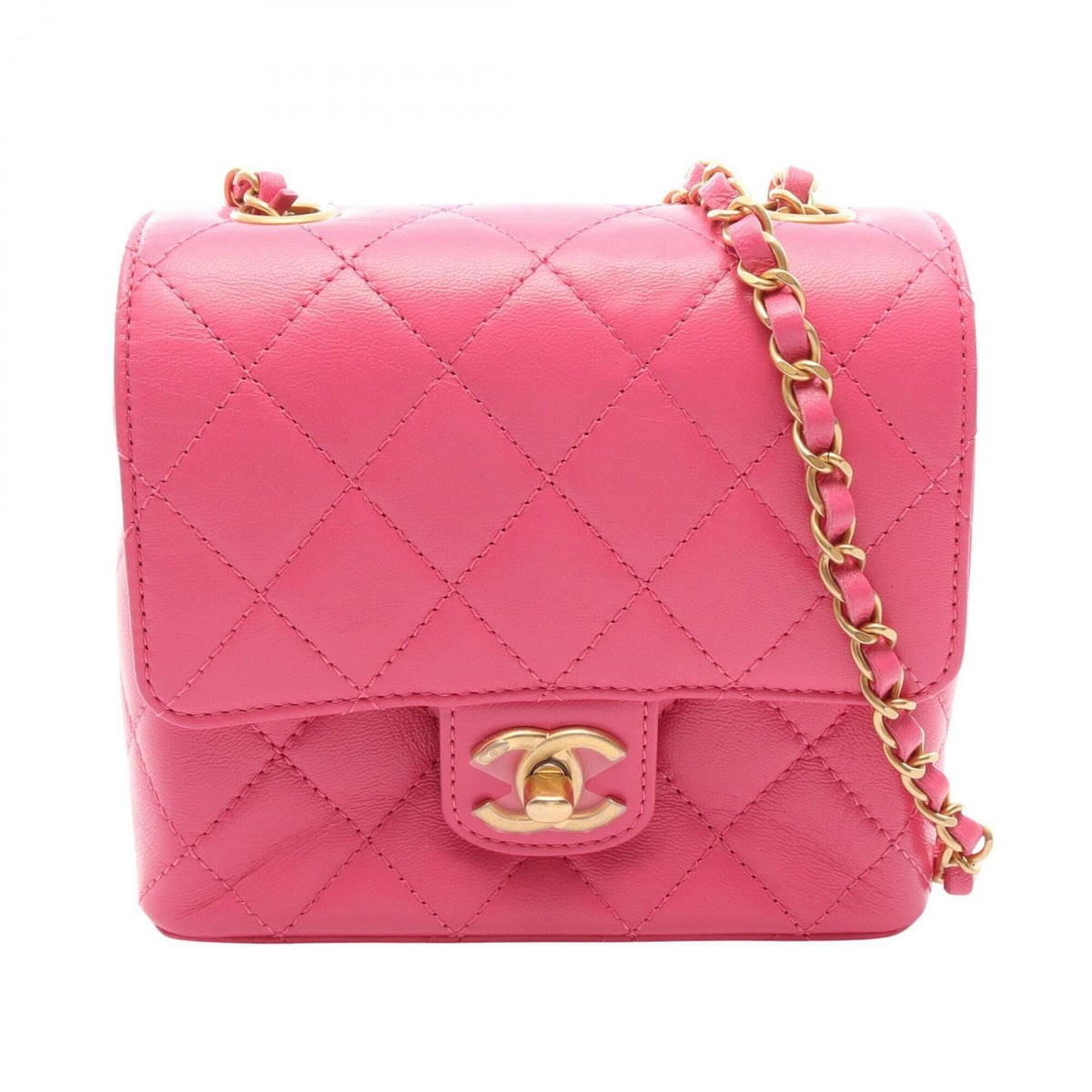 Chanel Pink Leather Handbag Shoulder Bag (Pre-Owned)