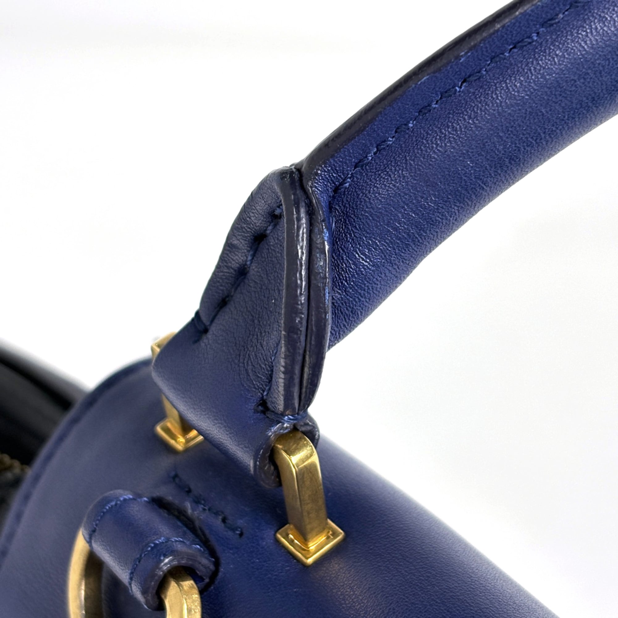 Celine Trapeze Blue Navy Leather Handbag (Pre-Owned)