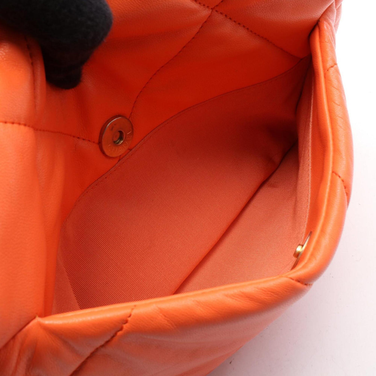 Chanel Orange Leather Handbag Shoulder Bag (Pre-Owned)