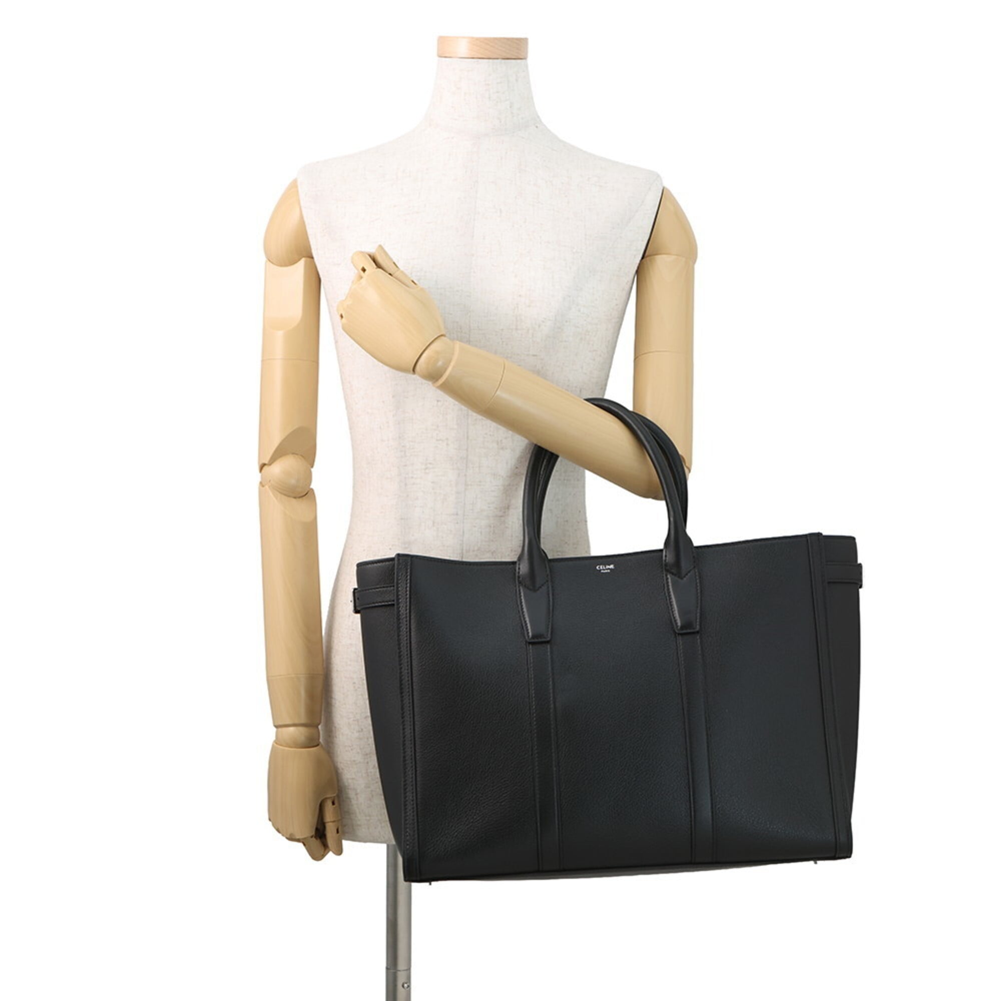 Celine Black Leather Handbag Tote Bag (Pre-Owned)