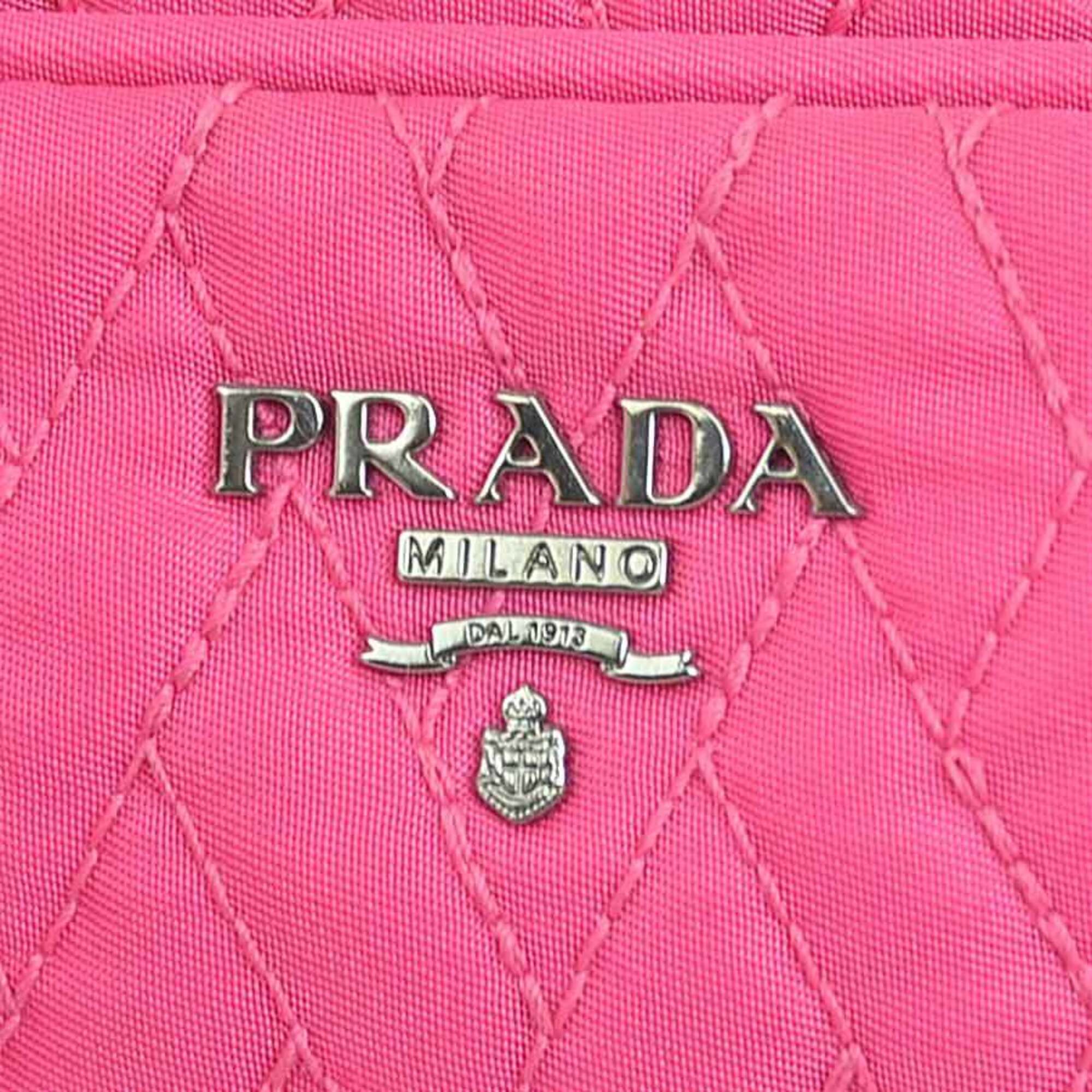 Prada Pink Nylon Handbag Shoulder Bag (Pre-Owned)
