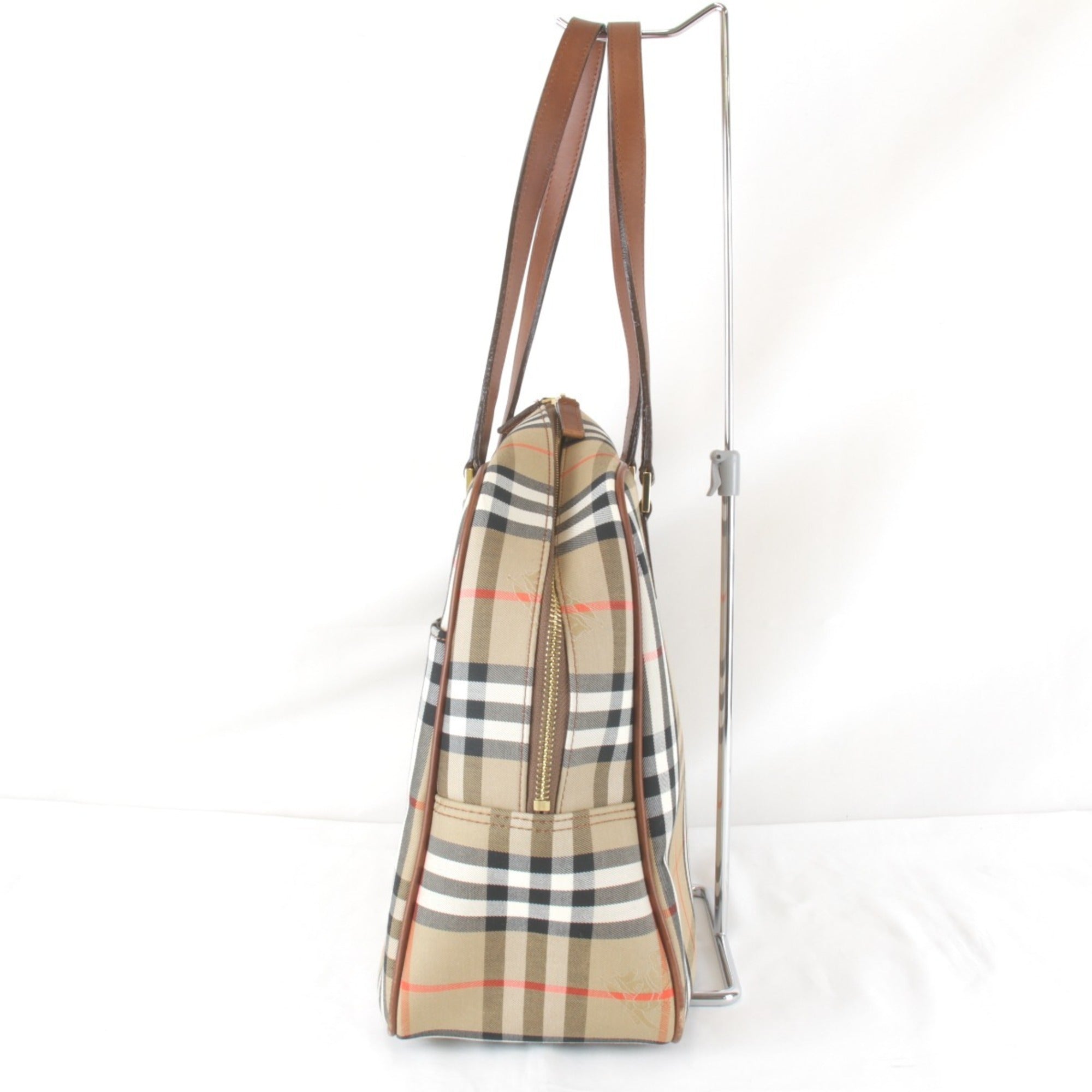 Burberry Beige Canvas Leather Handbag (Pre-Owned)