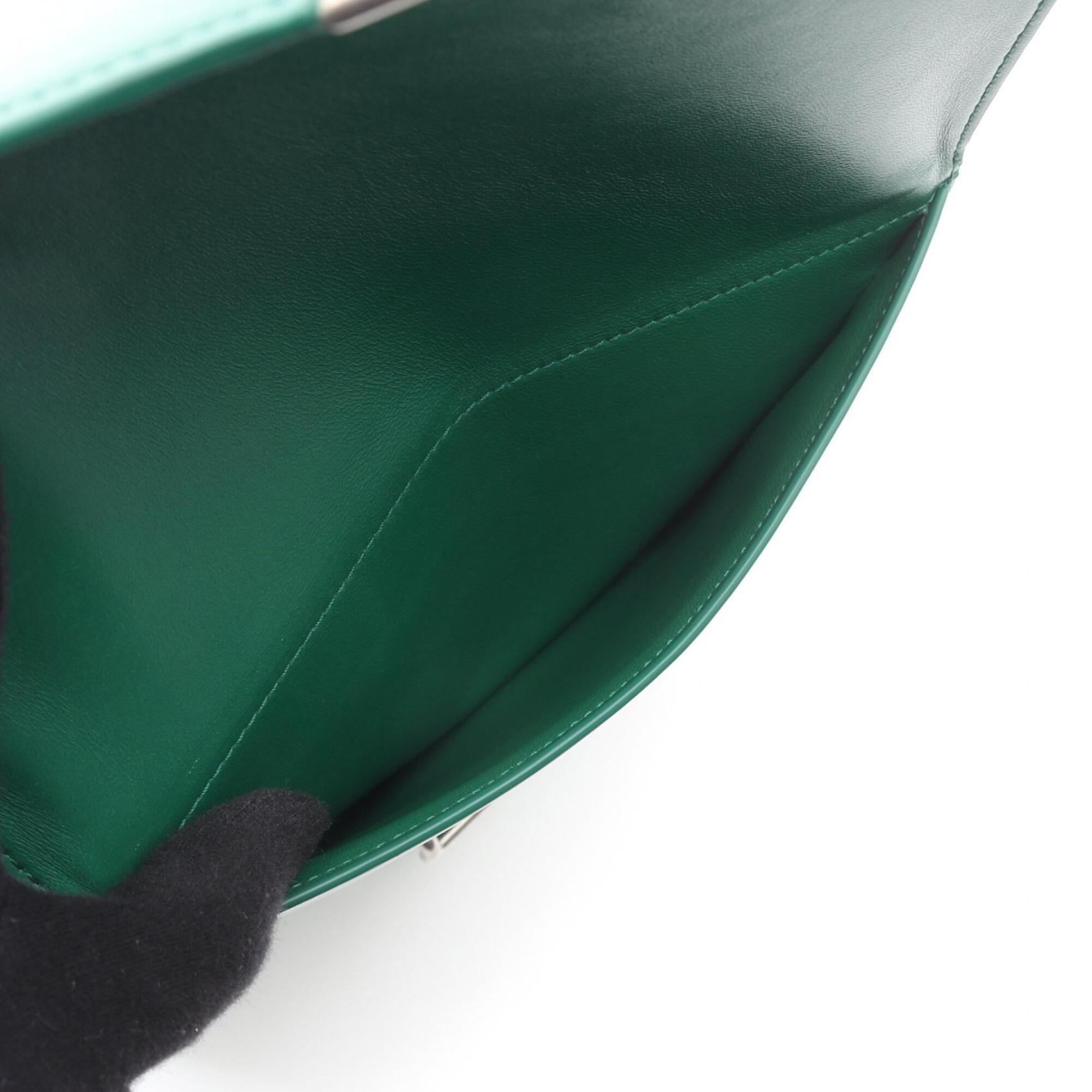 Bottega Veneta Green Leather Handbag Shoulder Bag (Pre-Owned)