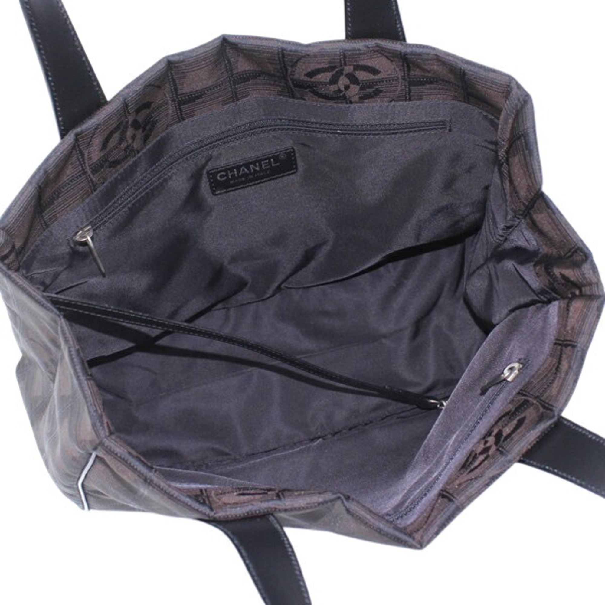 Chanel Brown Dark Brown New Travel Line Handbag Tote Bag (Pre-Owned)