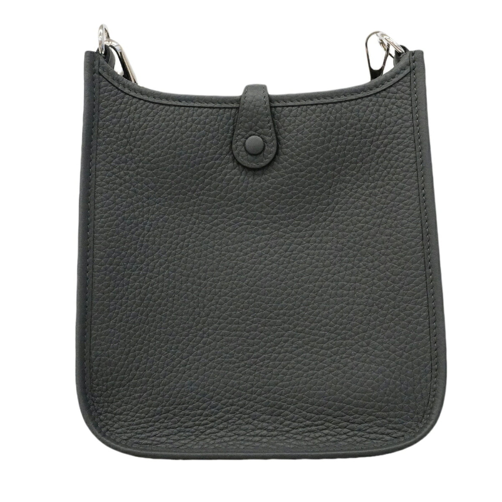 Hermes Gray Taurillon Clemence Leather Shoulder Bag (Pre-Owned)