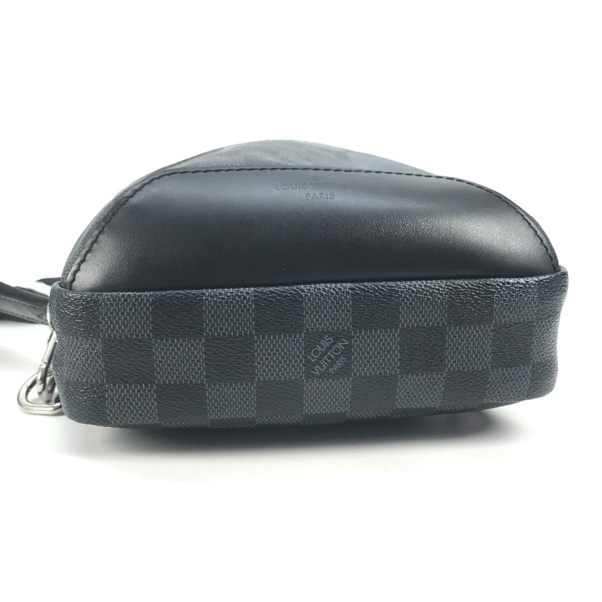 Louis Vuitton Black Galle Gray Canvas Shoulder Bag Sling Bag (Pre-Owned)