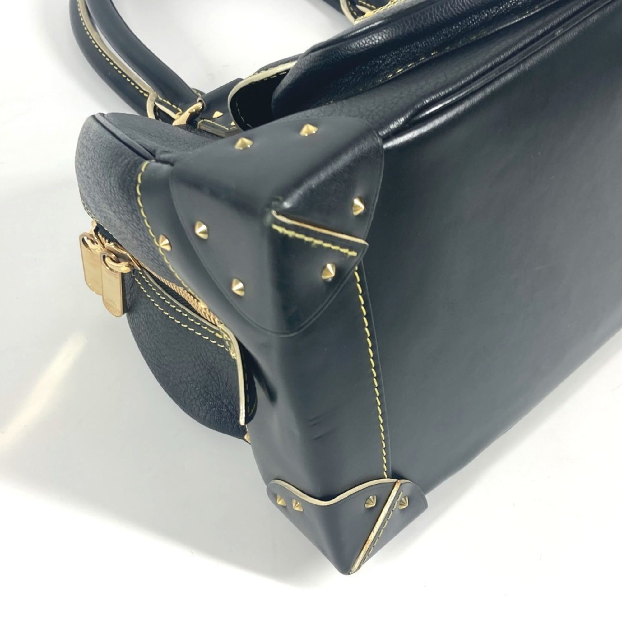 Louis Vuitton Suhali Black Noir Suhali Leather Boston Bag Handbag Shoulder Bag (Pre-Owned)
