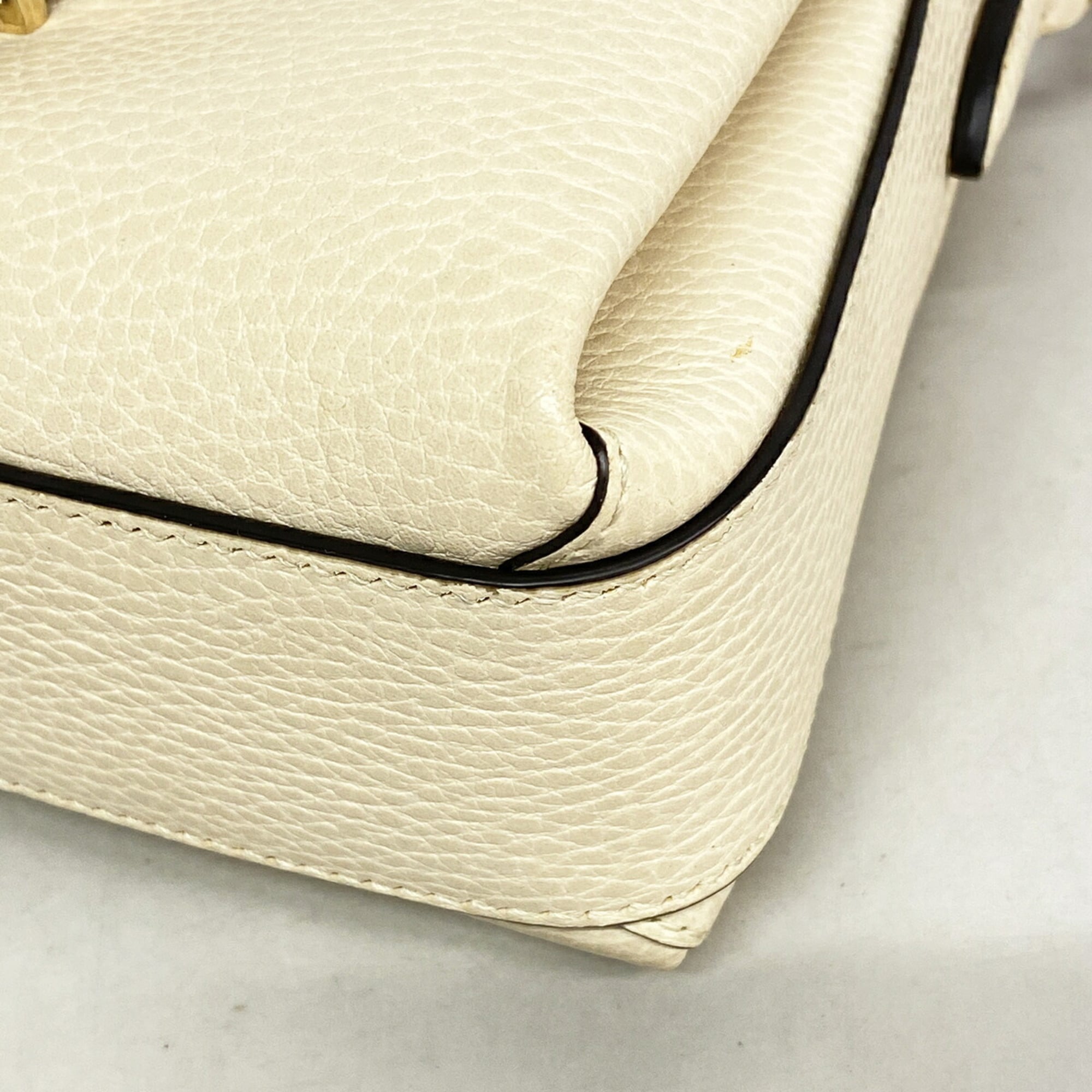 Gucci Ivory Leather Shoulder Bag (Pre-Owned)