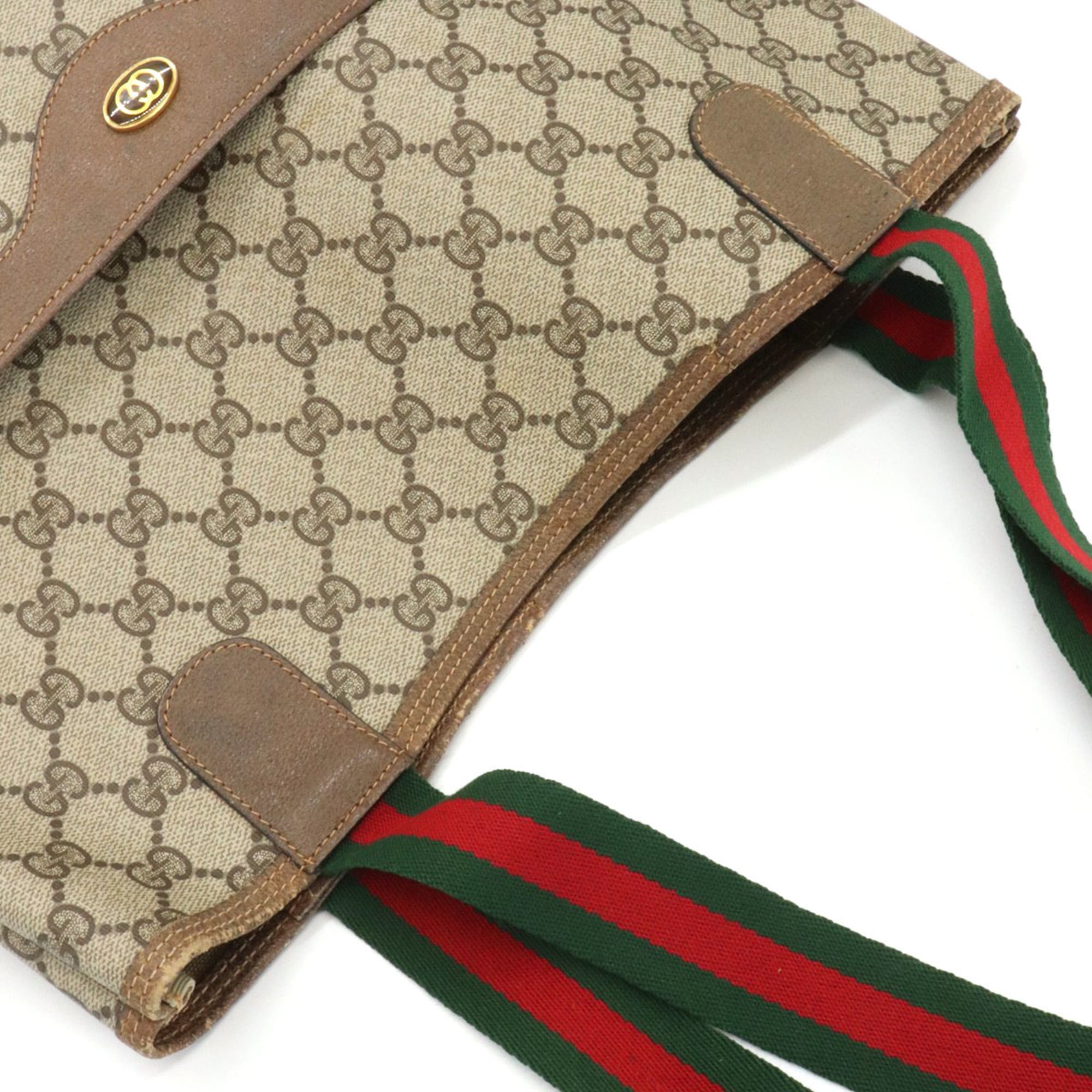 Gucci Beige Gg Supreme Canvas Shoulder Bag Tote Bag (Pre-Owned)