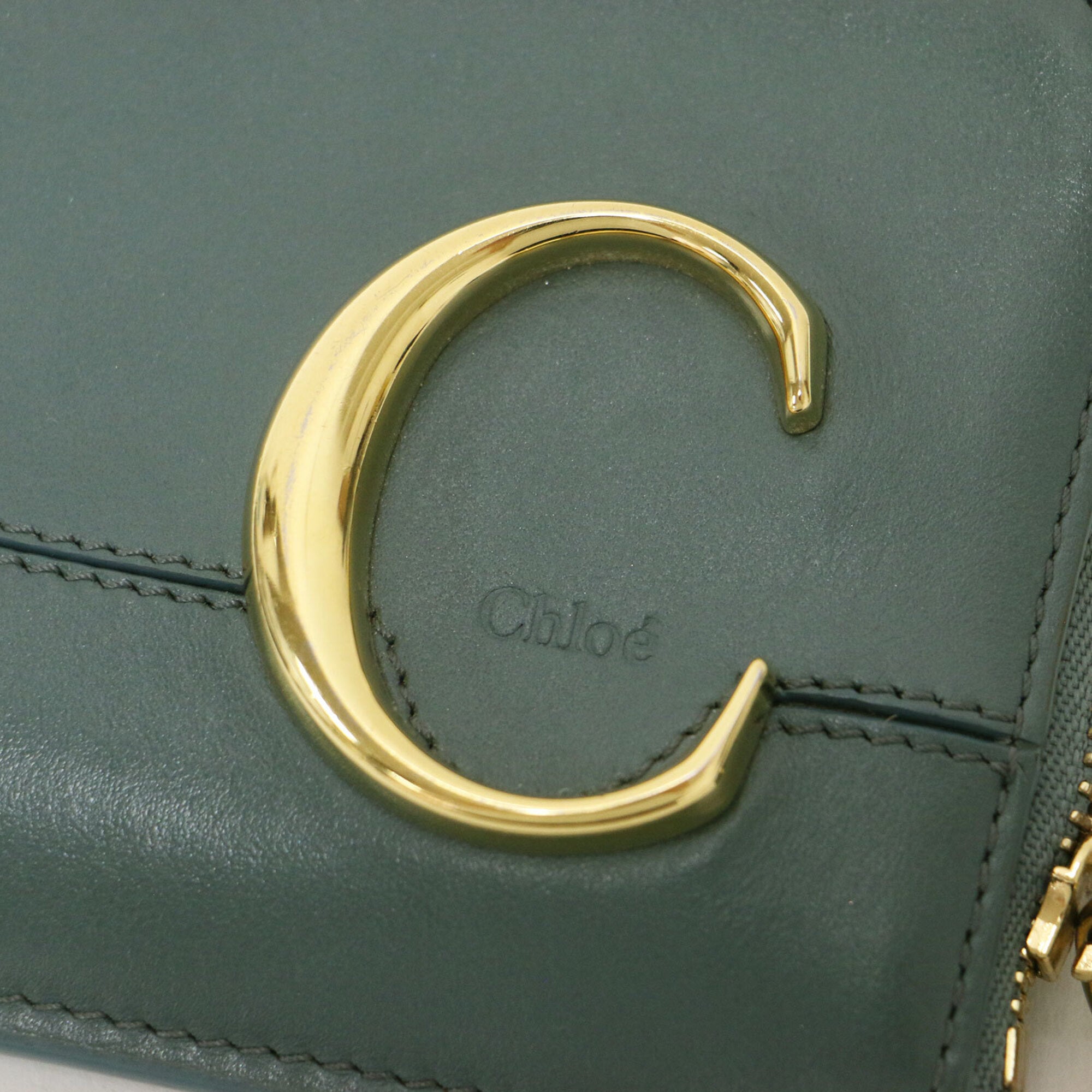 Chloé Green Leather Coin Purse/Coin Case (Pre-Owned)