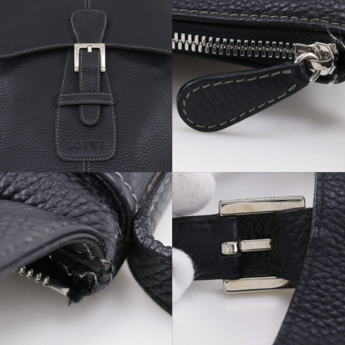Loewe Black Leather Shoulder Bag (Pre-Owned)