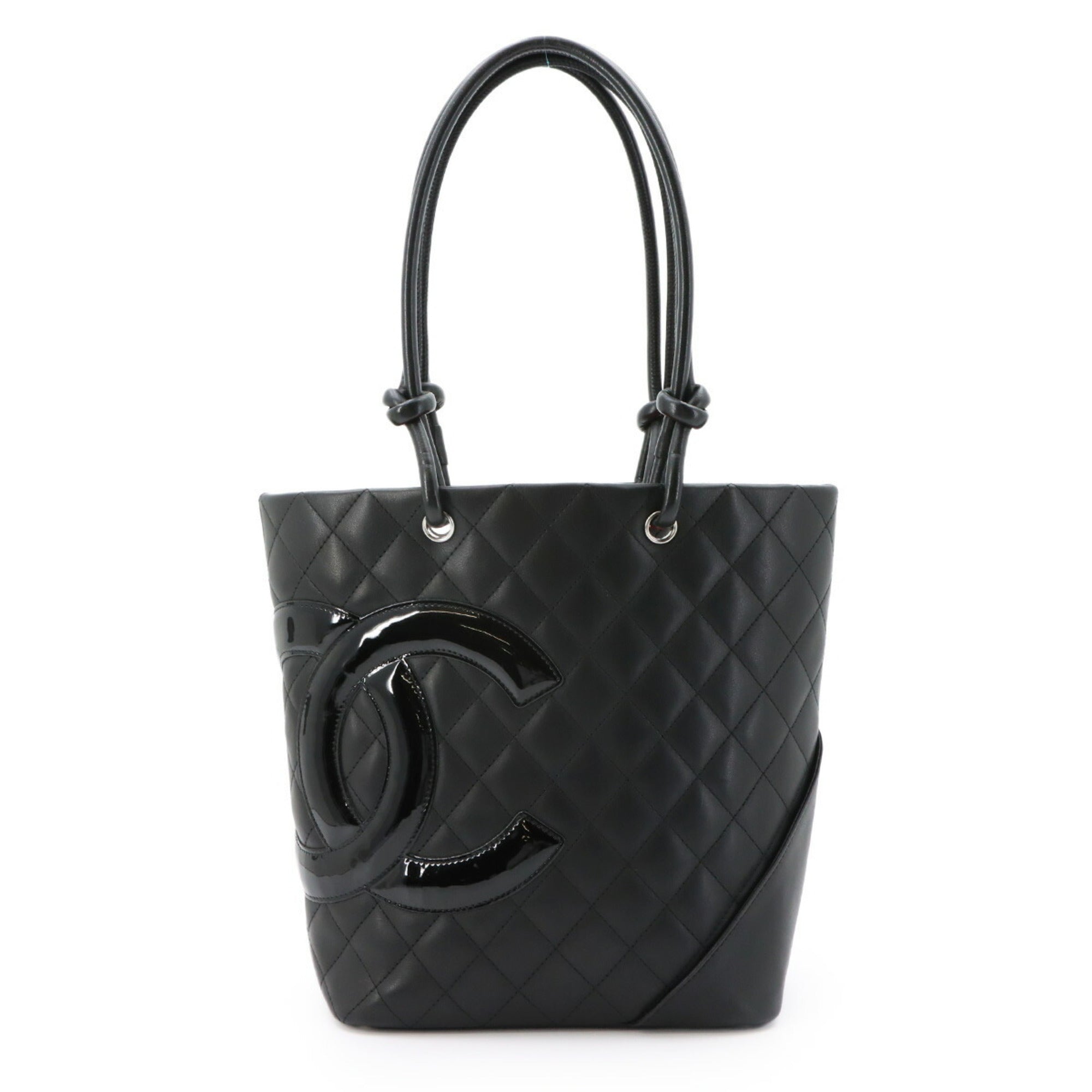 Chanel Black Leather Handbag Tote Bag (Pre-Owned)