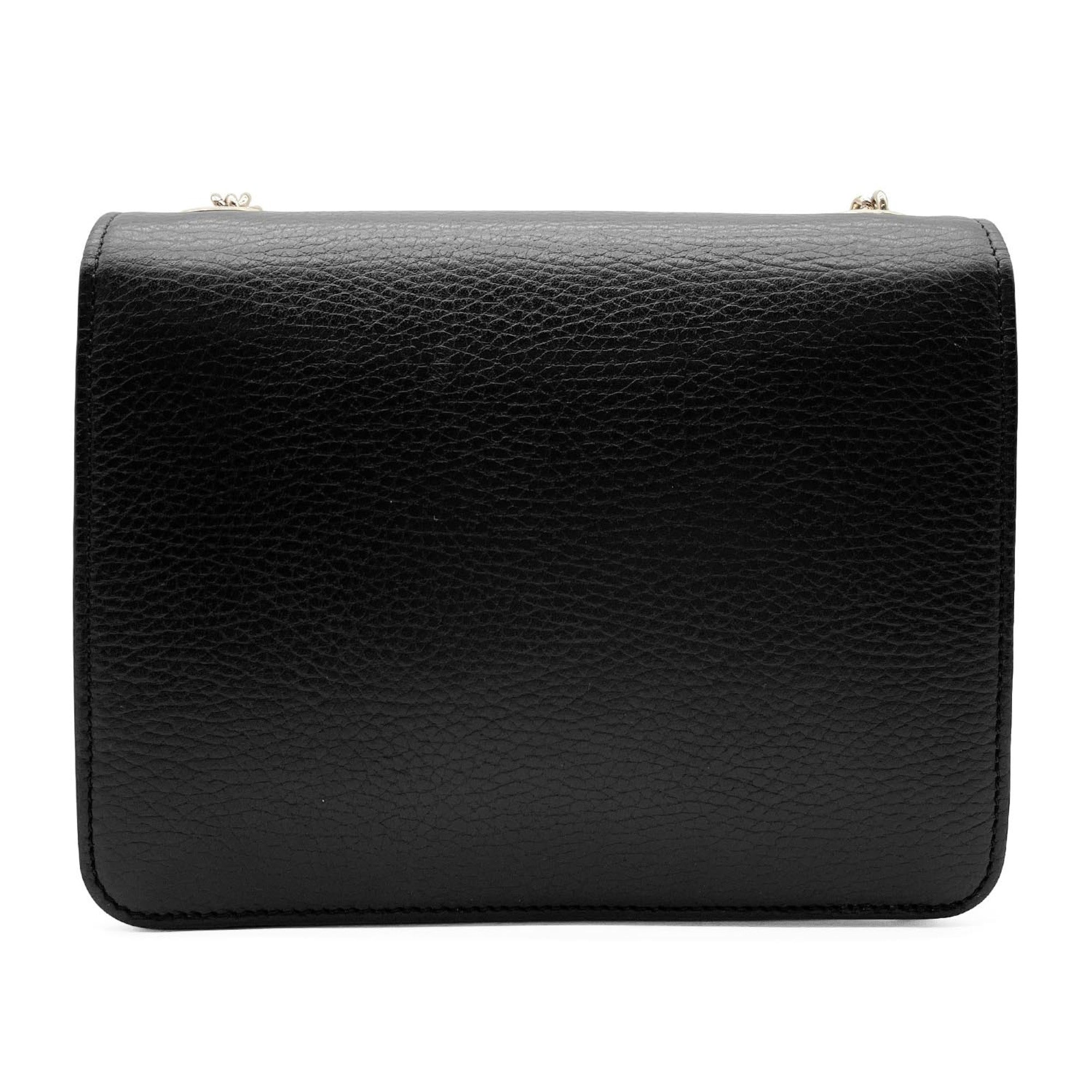 Gucci Black Leather Metal Shoulder Bag (Pre-Owned)