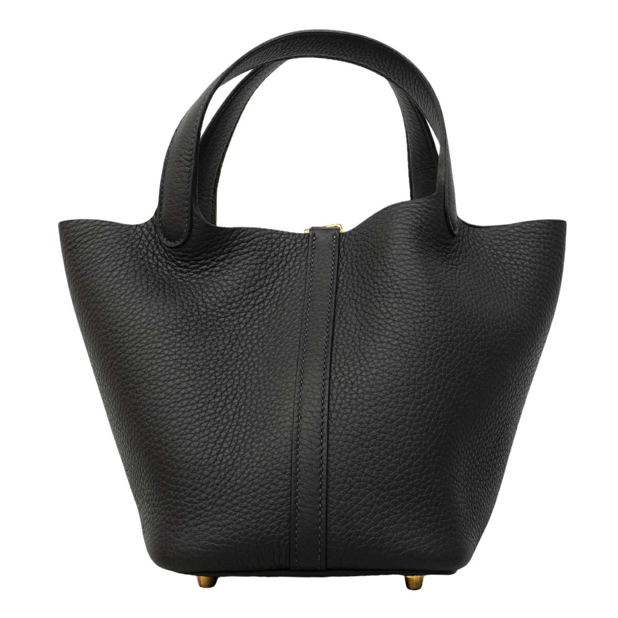 Hermes Black Taurillon Clemence Leather Handbag (Pre-Owned)