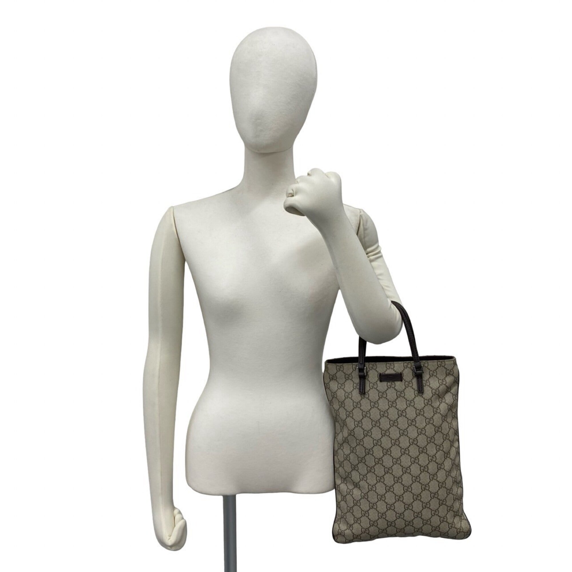 Gucci Brown Leather Elastane Handbag Tote Bag (Pre-Owned)