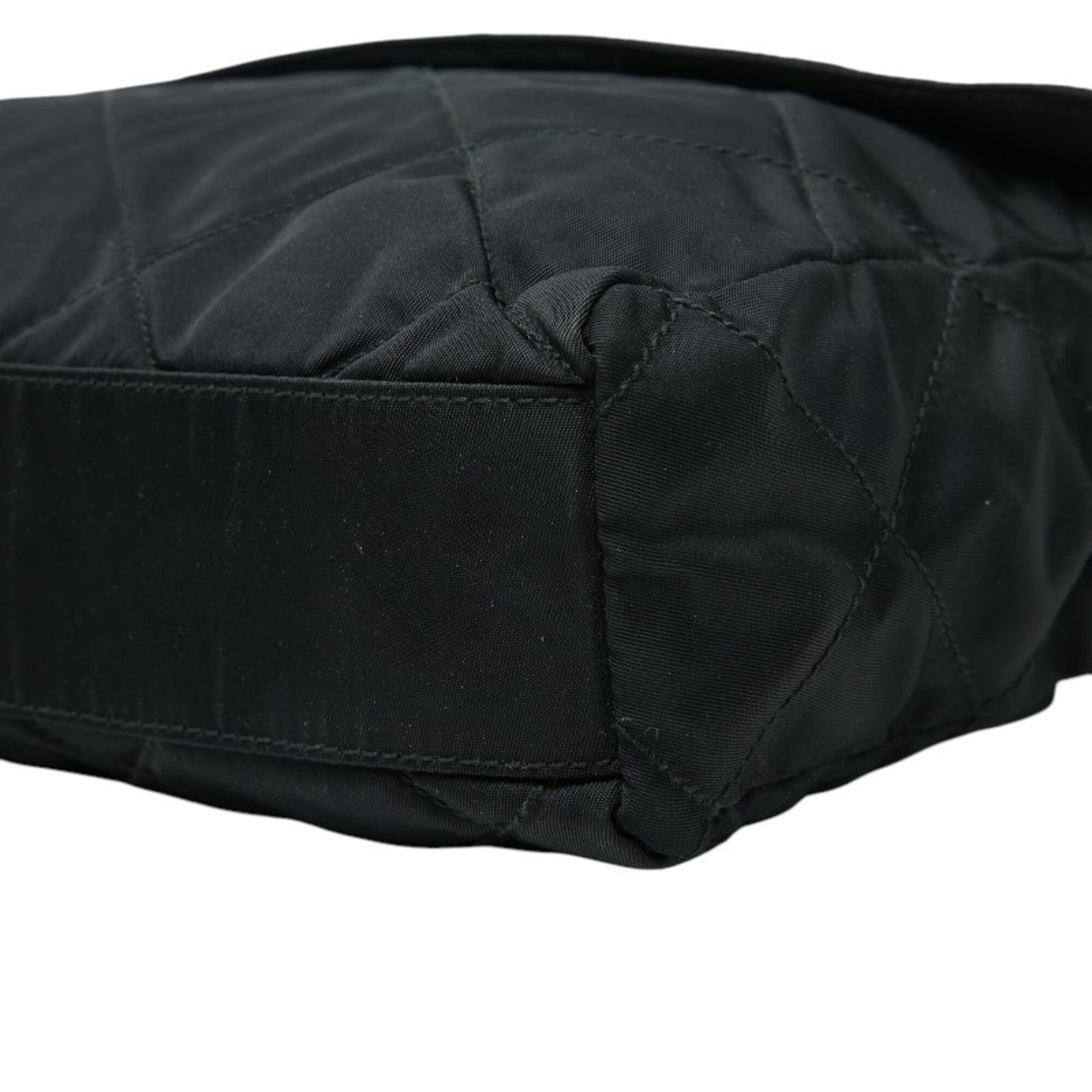 Prada Black Gold Nylon Shoulder Bag (Pre-Owned)