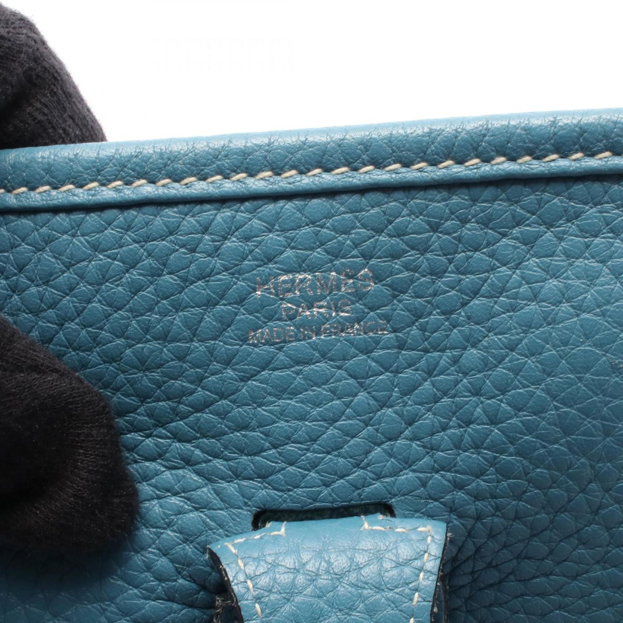 Hermes Blue Blue Jean Taurillon Clemence Leather Shoulder Bag (Pre-Owned)