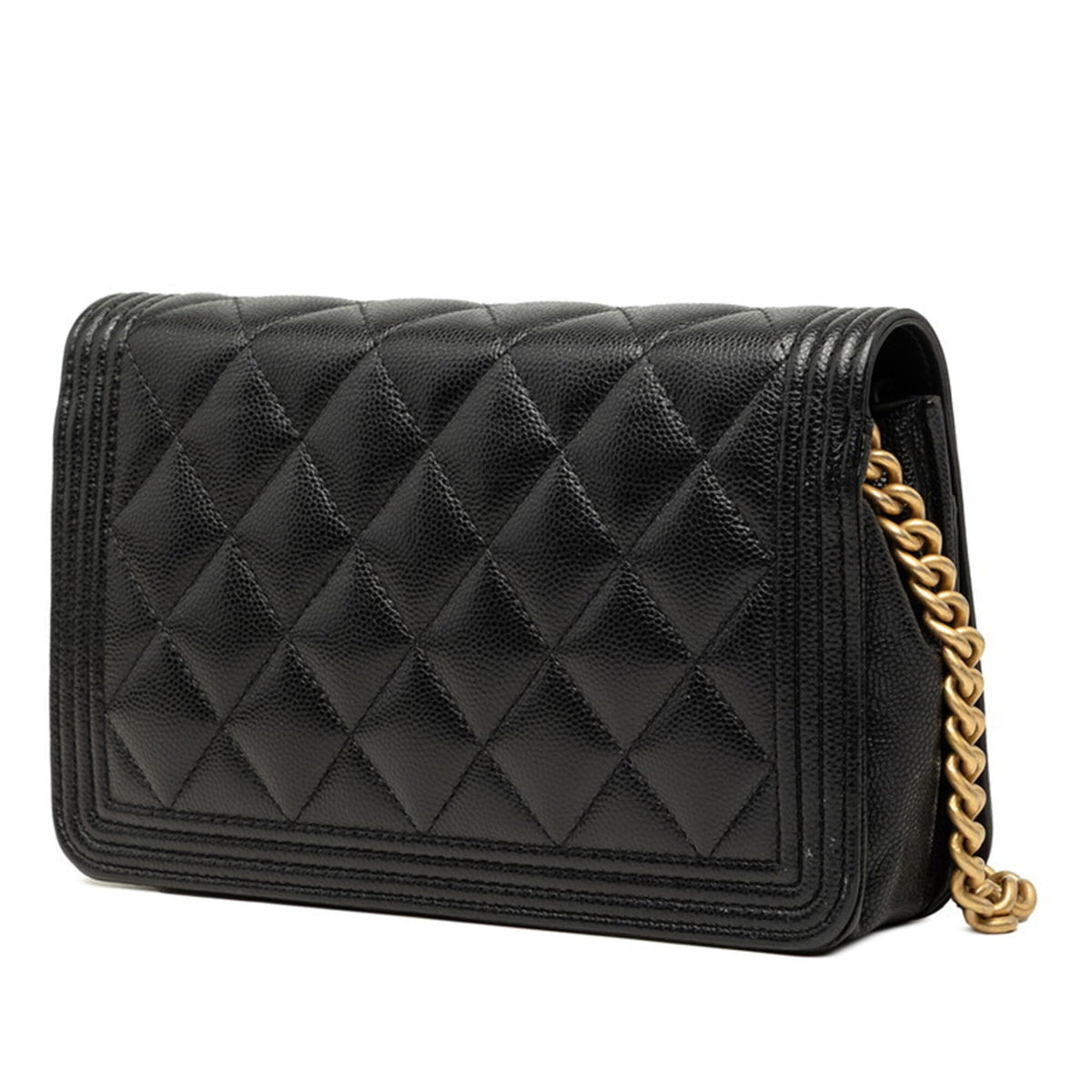 Chanel Black Grained Calfskin Shoulder Bag (Pre-Owned)