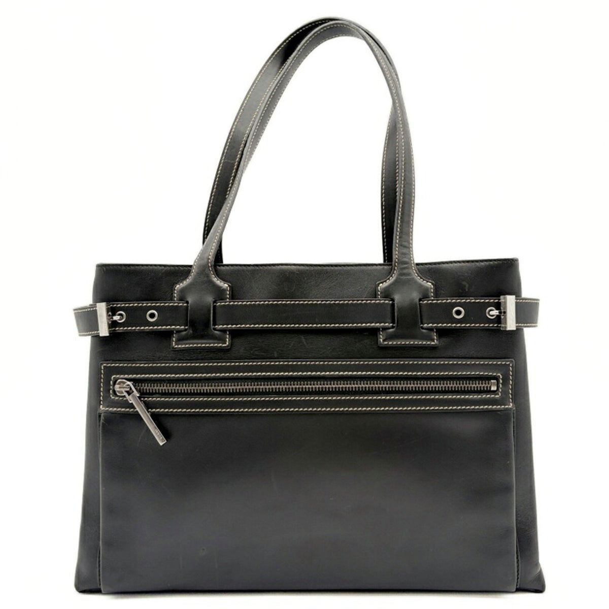 Gucci Black Leather Tote Bag (Pre-Owned)