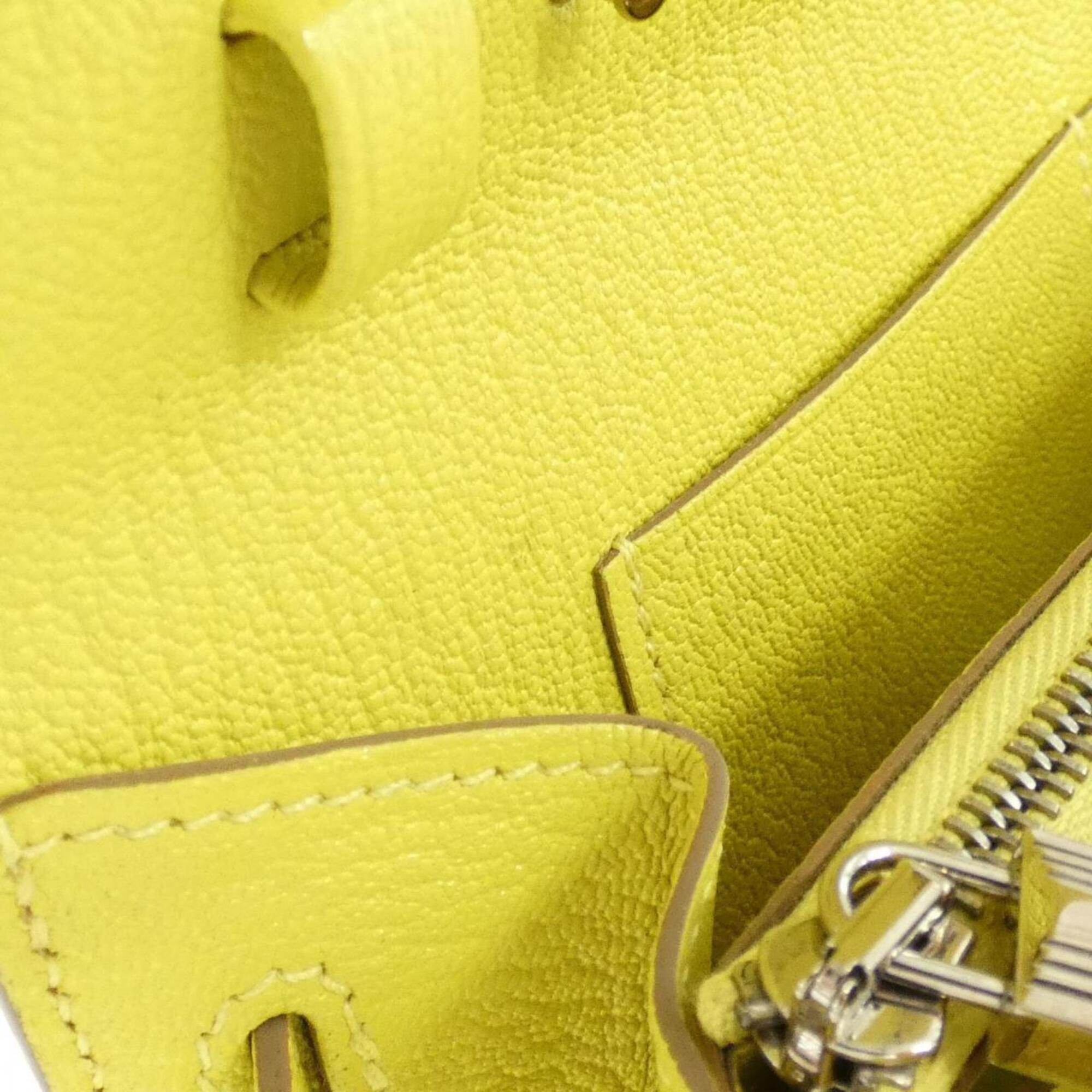 Hermes Kelly Lime Chevre Leather Chain/Shoulder Wallet (Pre-Owned)