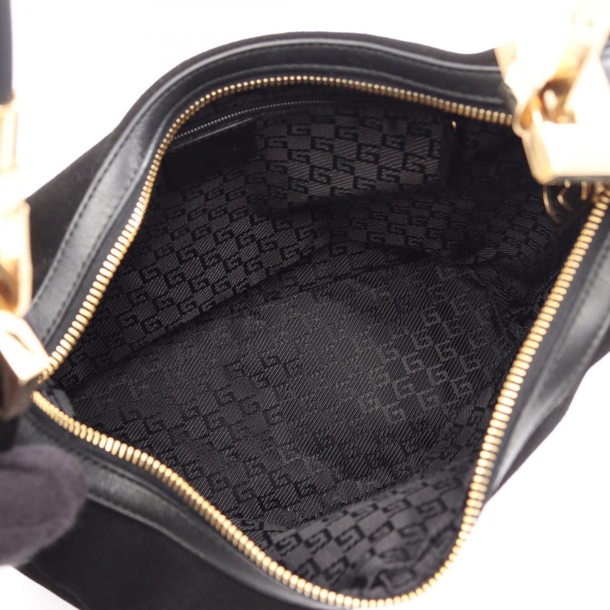Gucci Black Suede Leather Handbag Shoulder Bag (Pre-Owned)