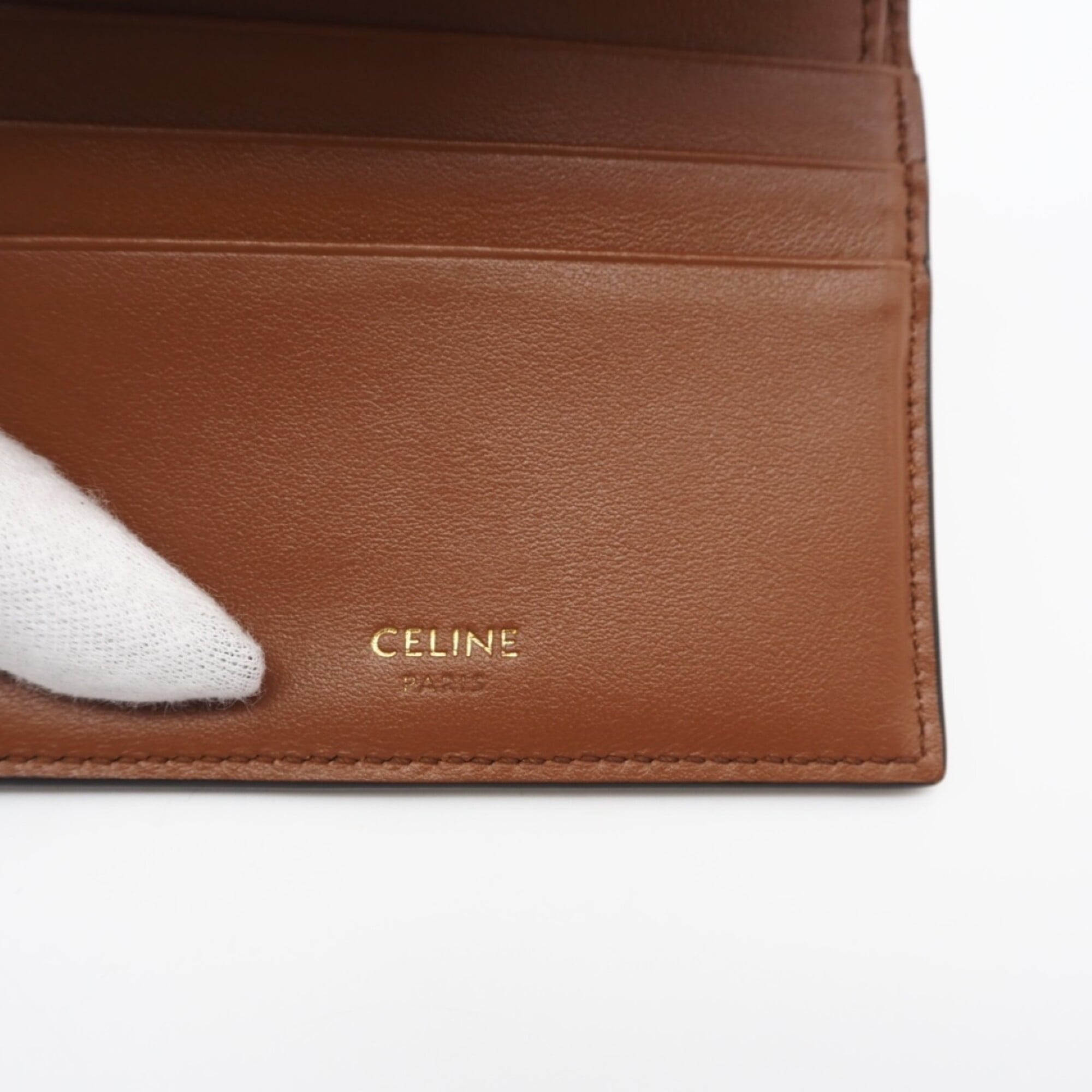 Celine Brown Leather Wallet (Tri-Fold) (Pre-Owned)